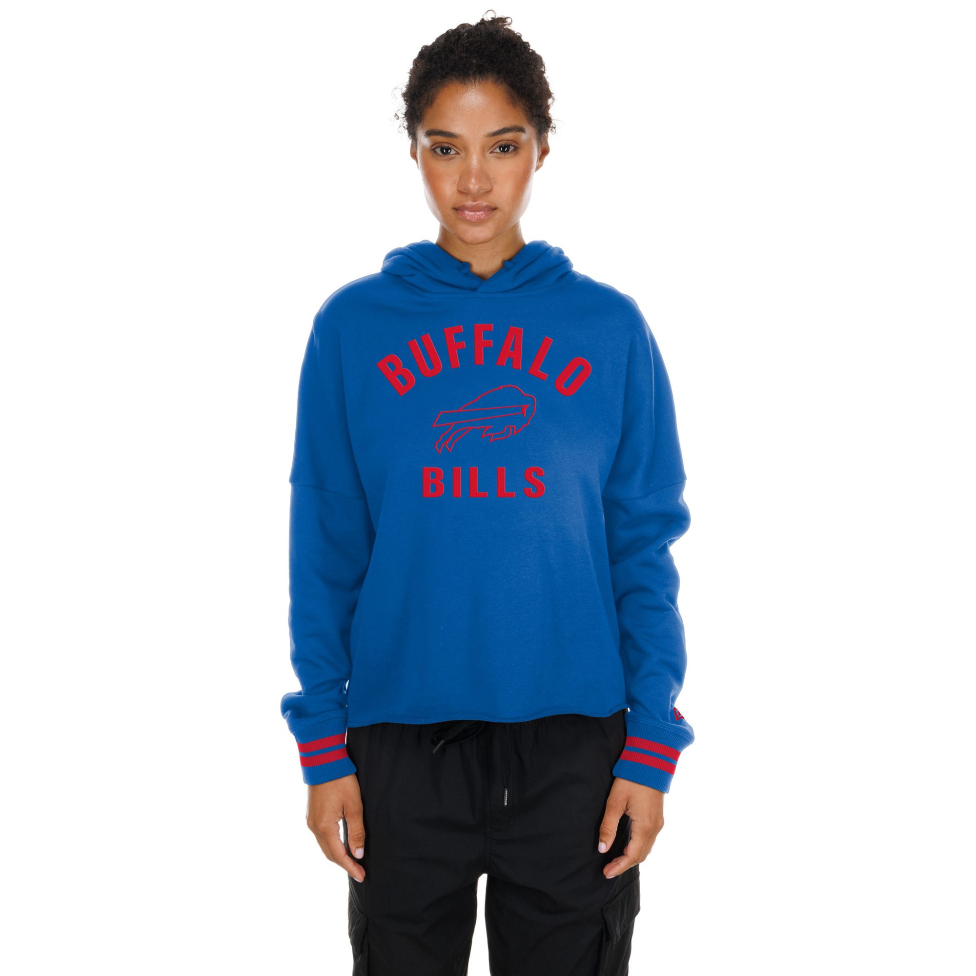 New Era Women's Buffalo Bills Blue Flocked Hoodie