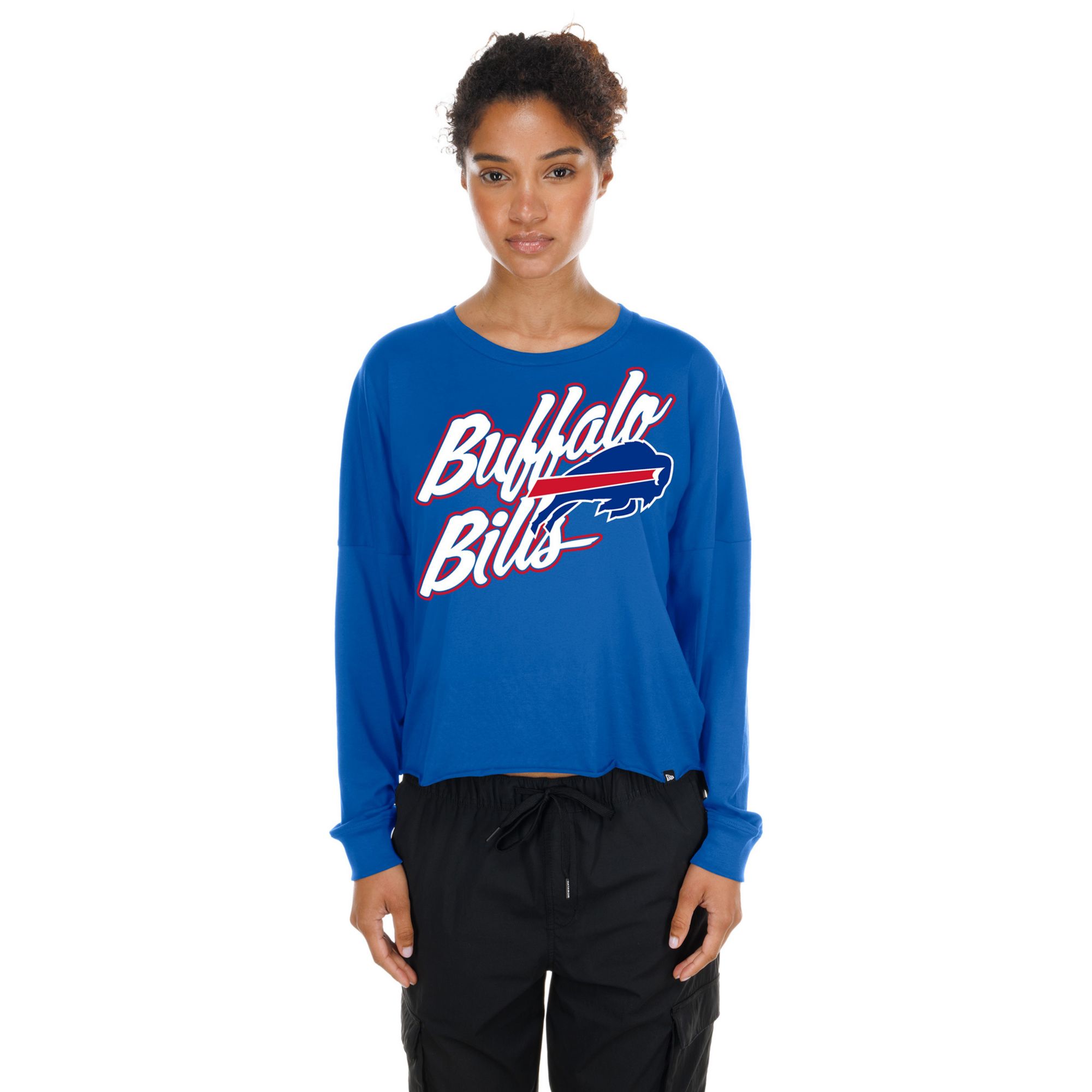 New Era Women's Buffalo Bills Blue Fan Script Long Sleeve Shirt