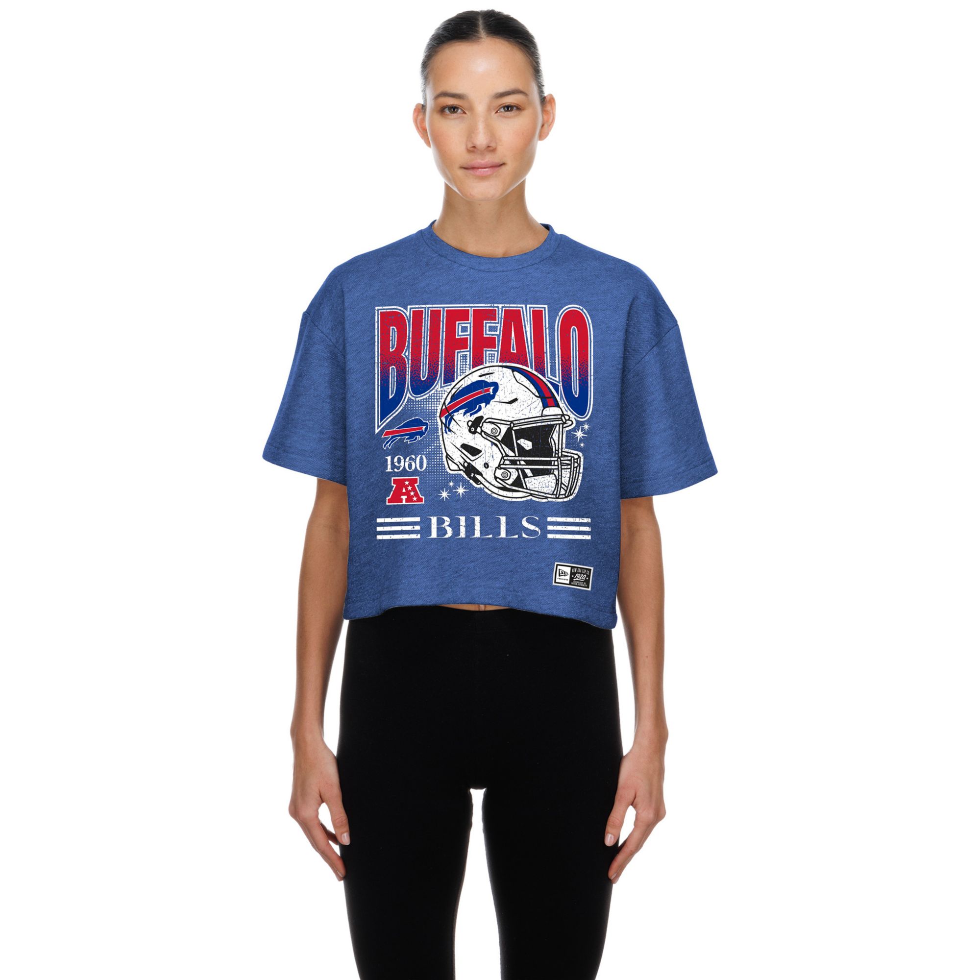 New Era Women's Buffalo Bills Blue Helmet Boxy T-Shirt