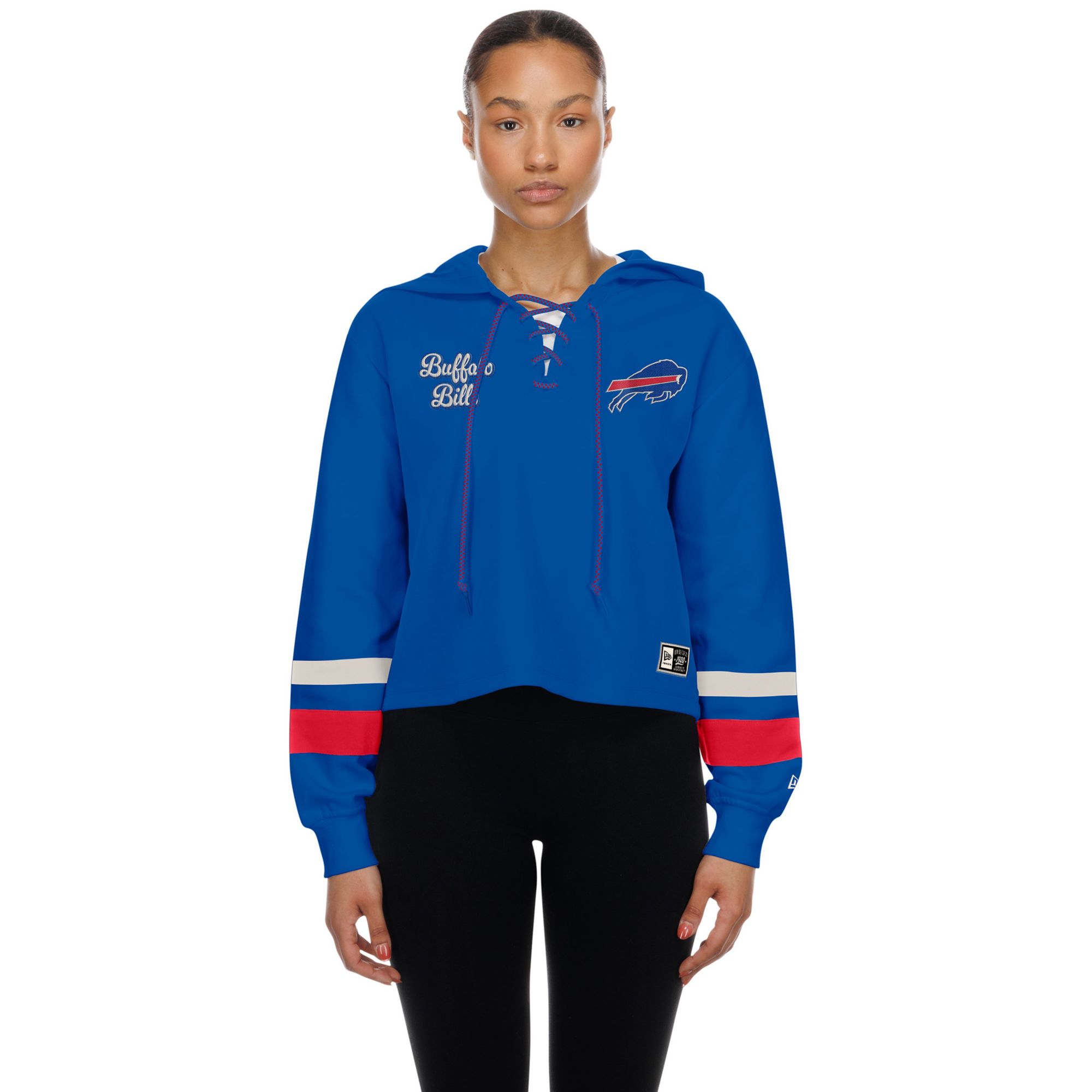 New Era Women's Buffalo Bills Blue Lace Up Hoodie