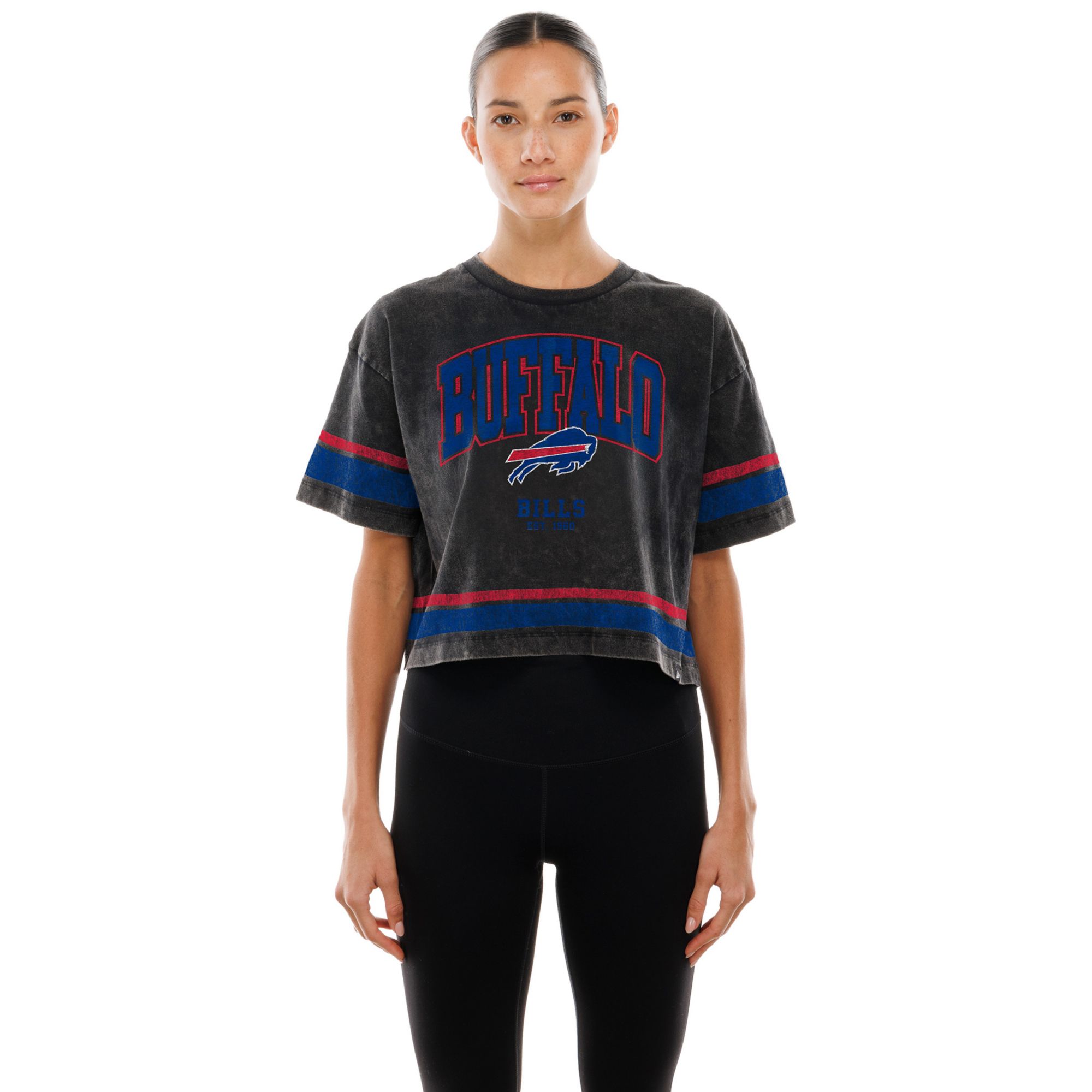 New Era Women's Buffalo Bills Black Sport Boxy T-Shirt
