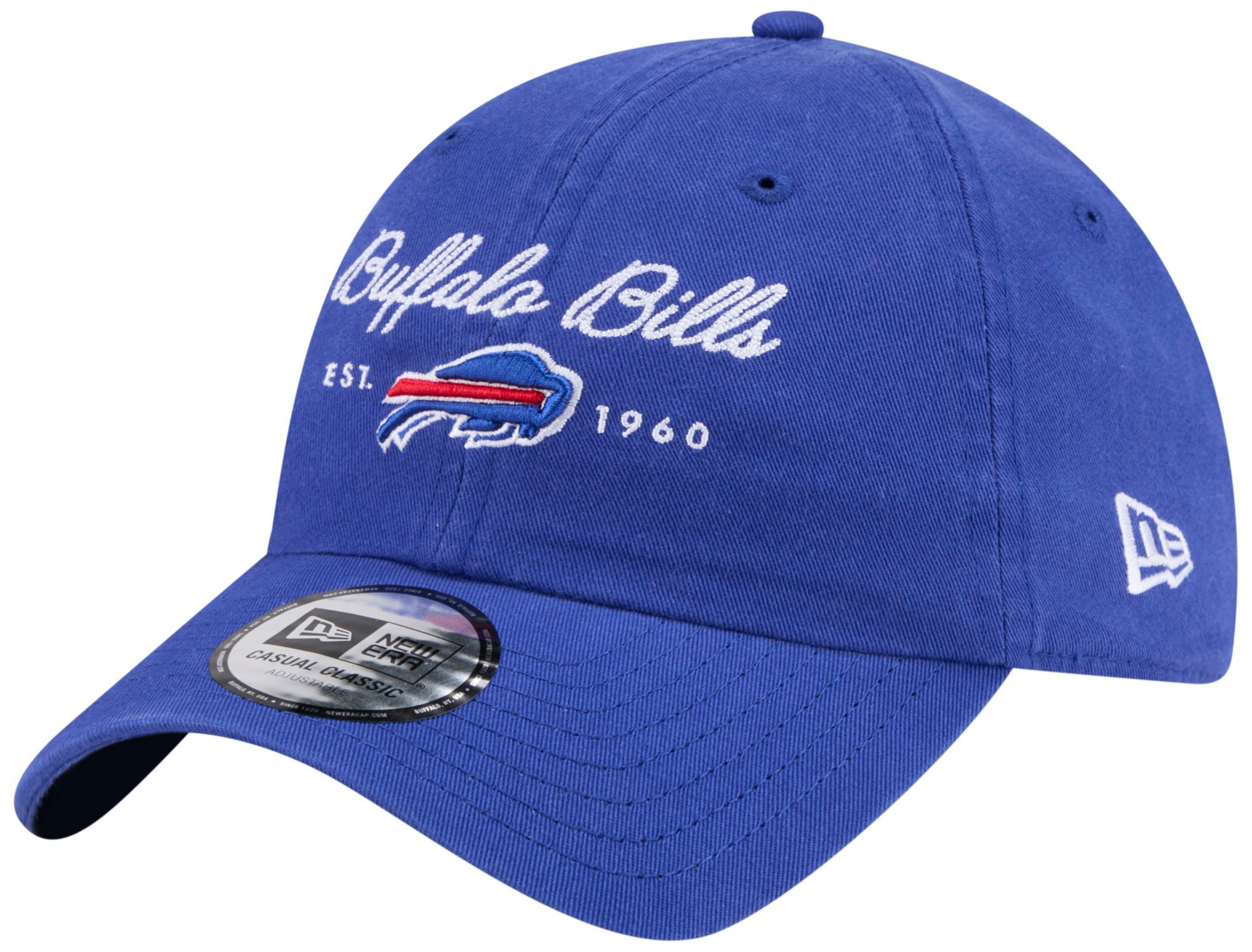 New Era Women's Buffalo Bills Medium Blue Script Casual Classic Adjustable Hat