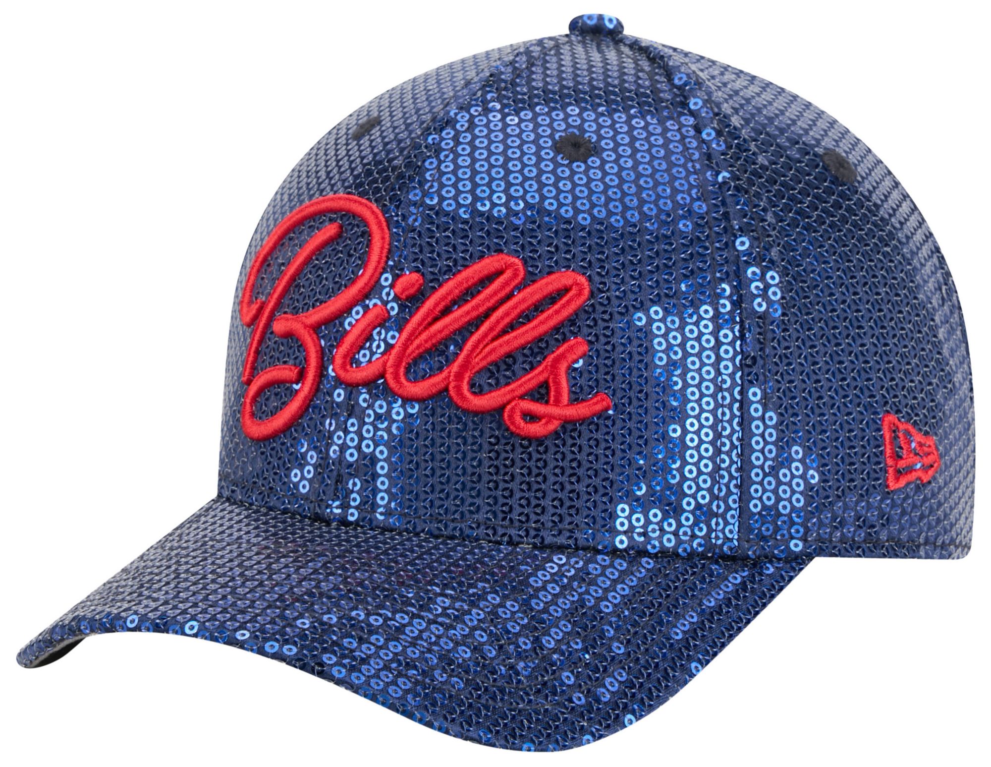 New Era Women's Buffalo Bills Medium Blue Sequin Script 9Forty Adjustable Hat