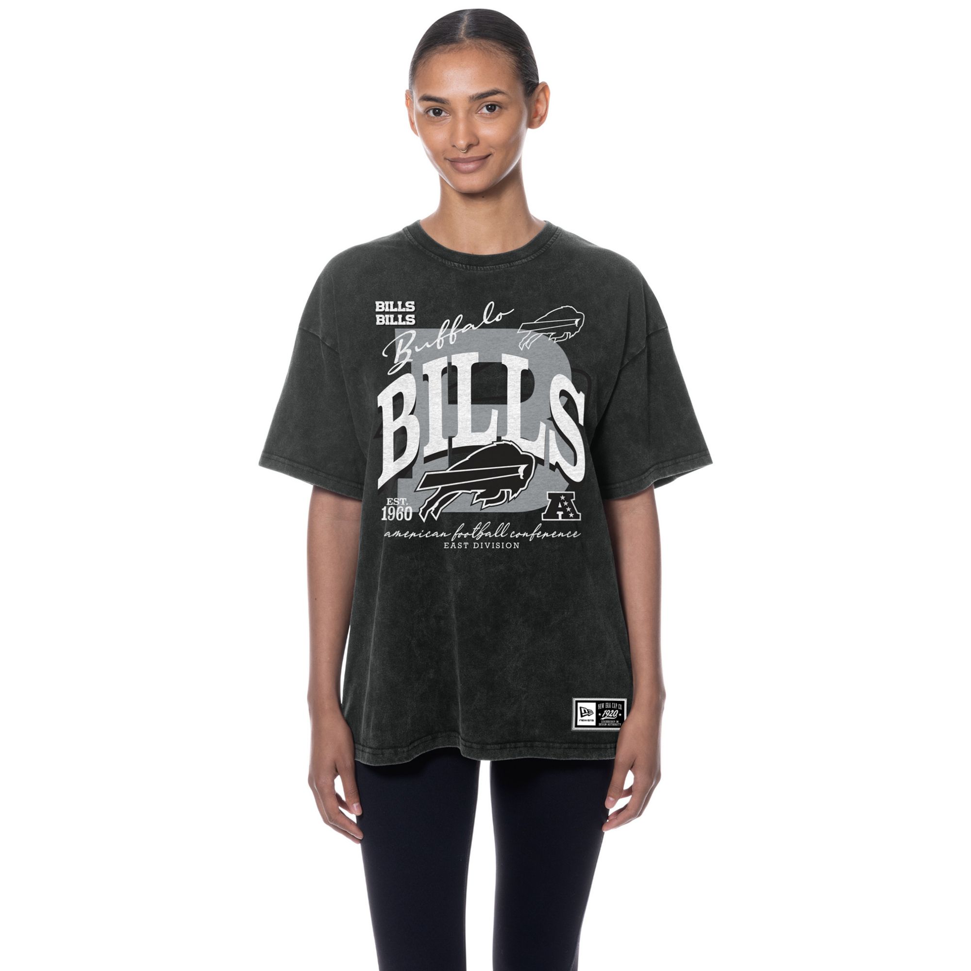 New Era Women's Buffalo Bills Black Washed Oversized T-Shirt