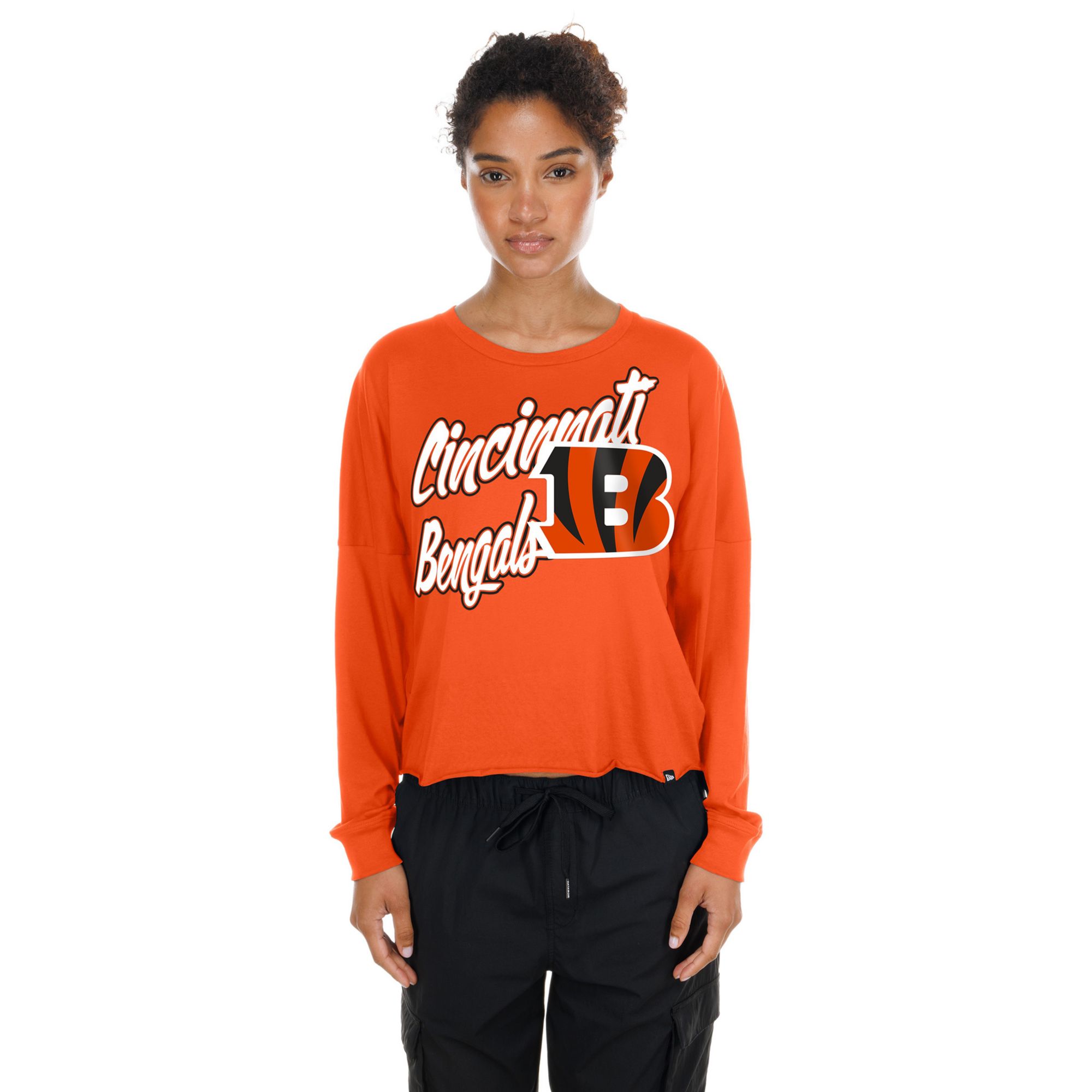 New Era Women's Cincinnati Bengals Orange Fan Script Long Sleeve Shirt