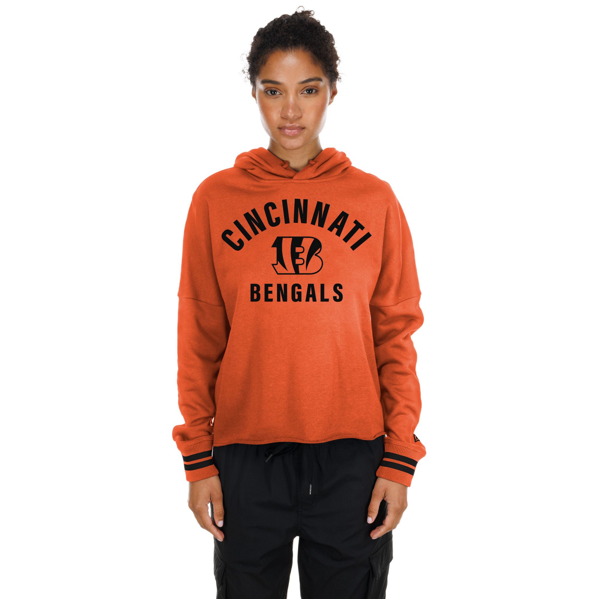 New Era Women's Cincinnati Bengals Orange Flocked Hoodie
