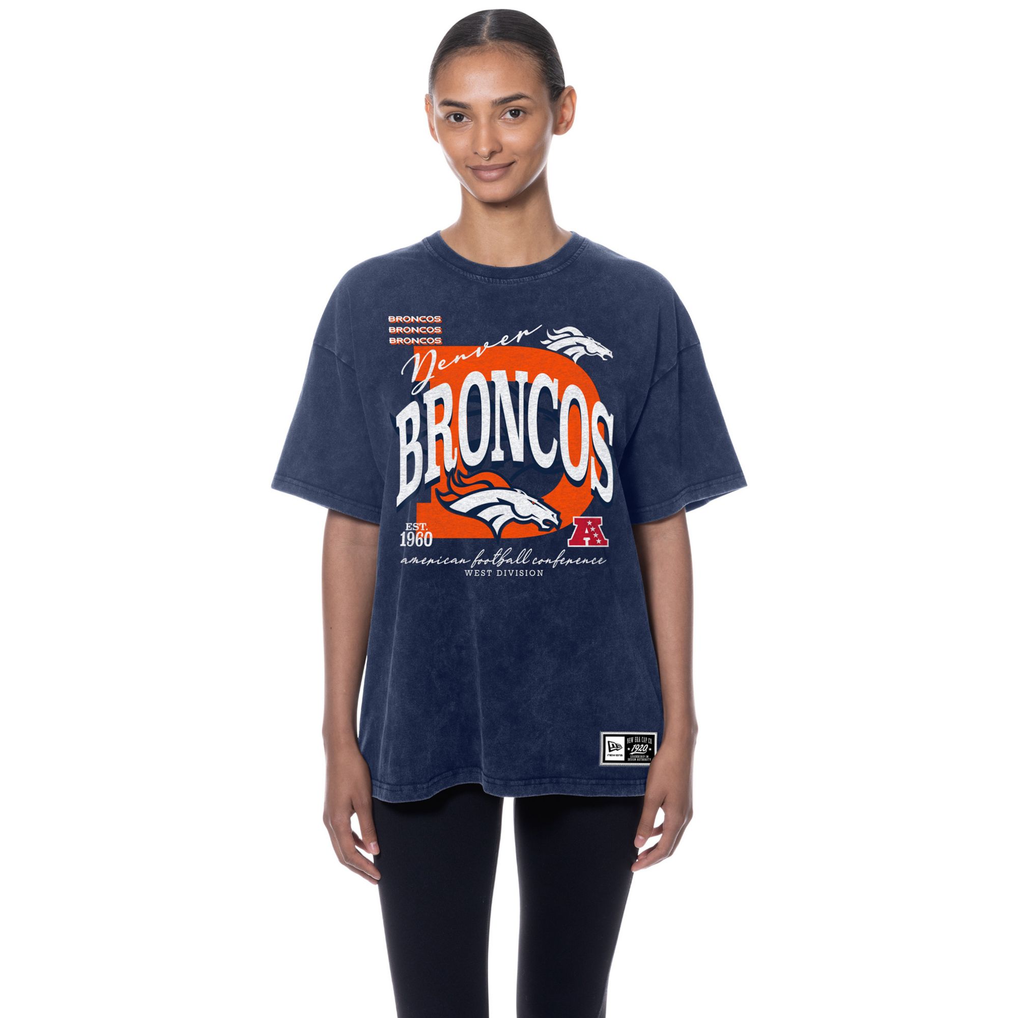 New Era Women's Denver Broncos Navy T-Shirt