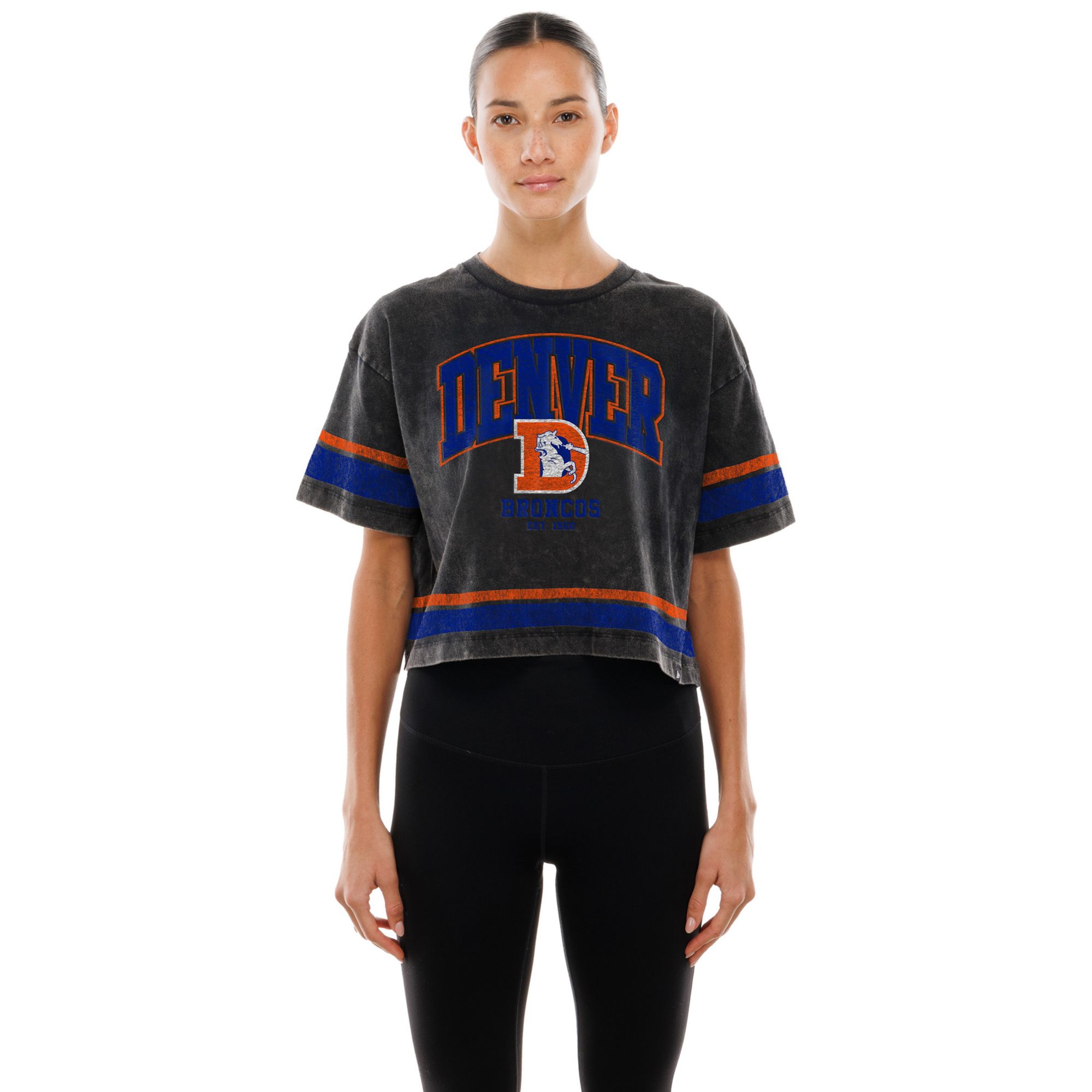 New Era Women's Denver Broncos Black Sport Boxy T-Shirt