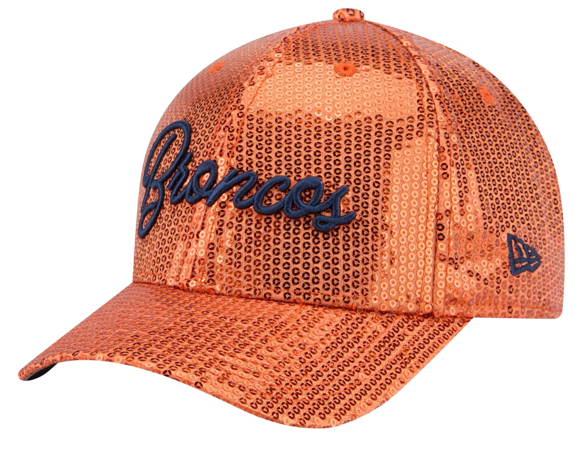 New Era Women's Denver Broncos Orange Sequin Script 9Forty Adjustable Hat