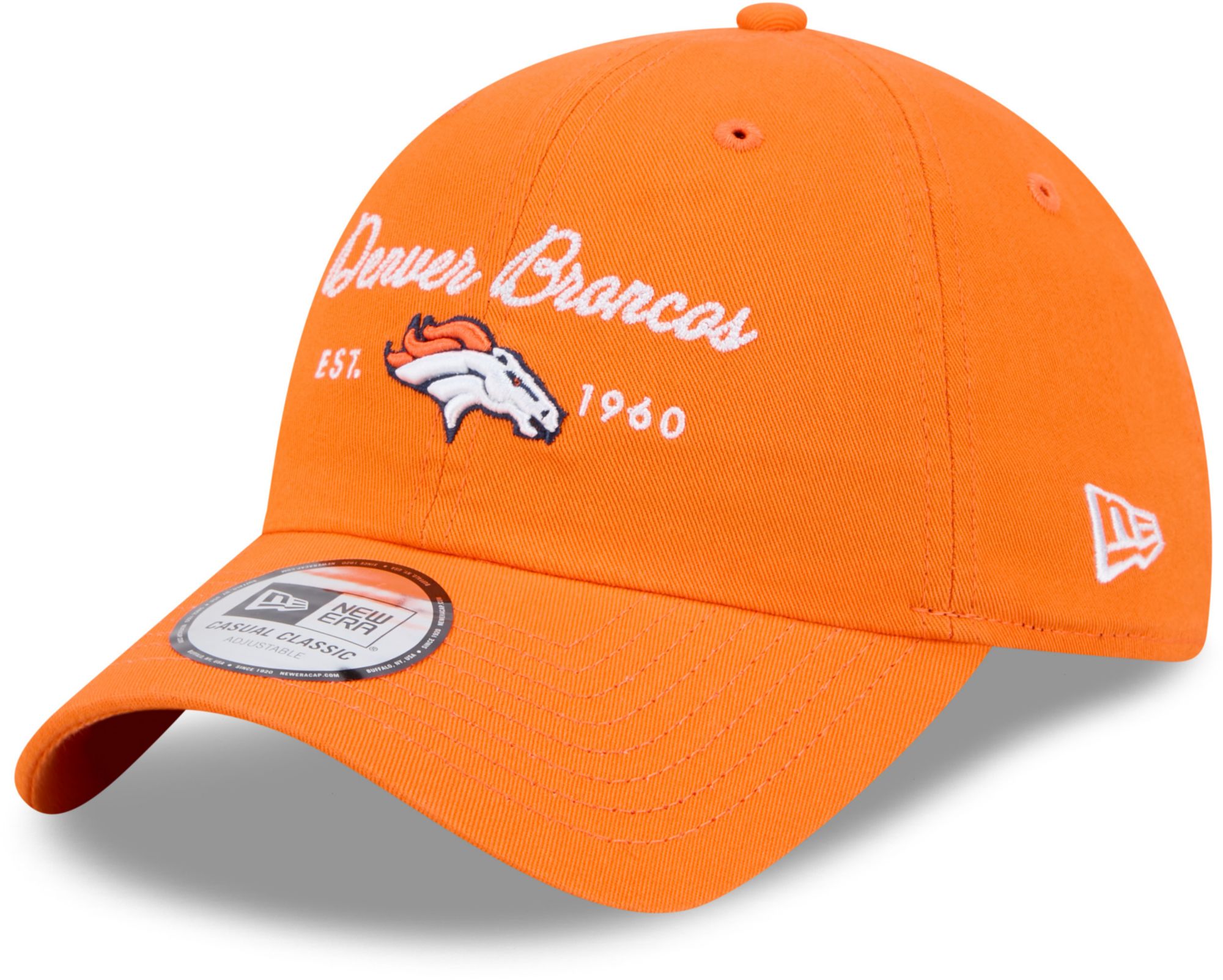 New Era Women's Denver Broncos Orange Script Casual Classic Adjustable Hat