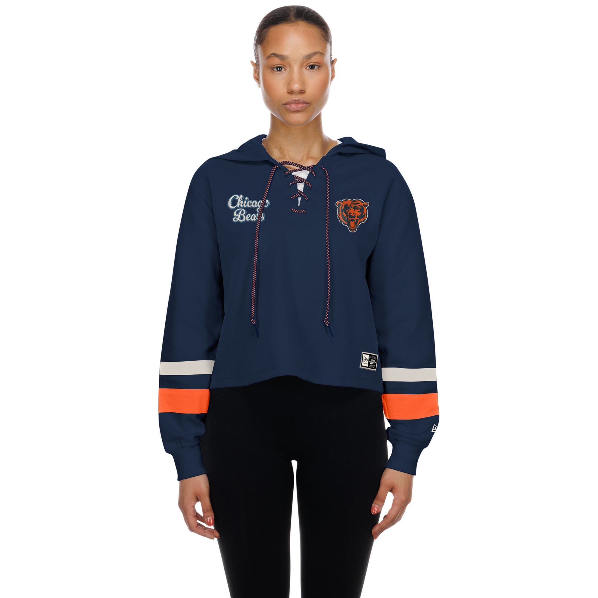 New Era Women's Chicago Bears Navy Lace Up Hoodie