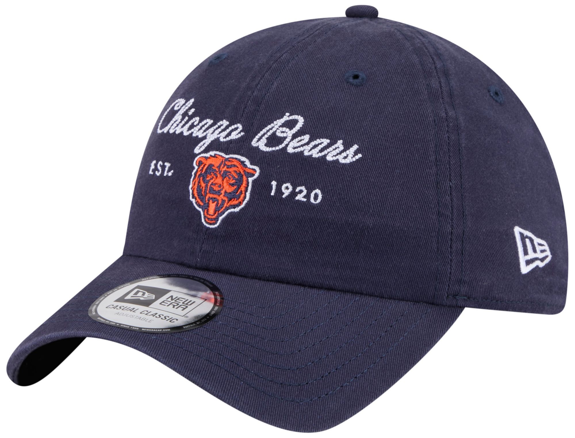 New Era Women's Chicago Bears Navy Script Casual Classic Adjustable Hat
