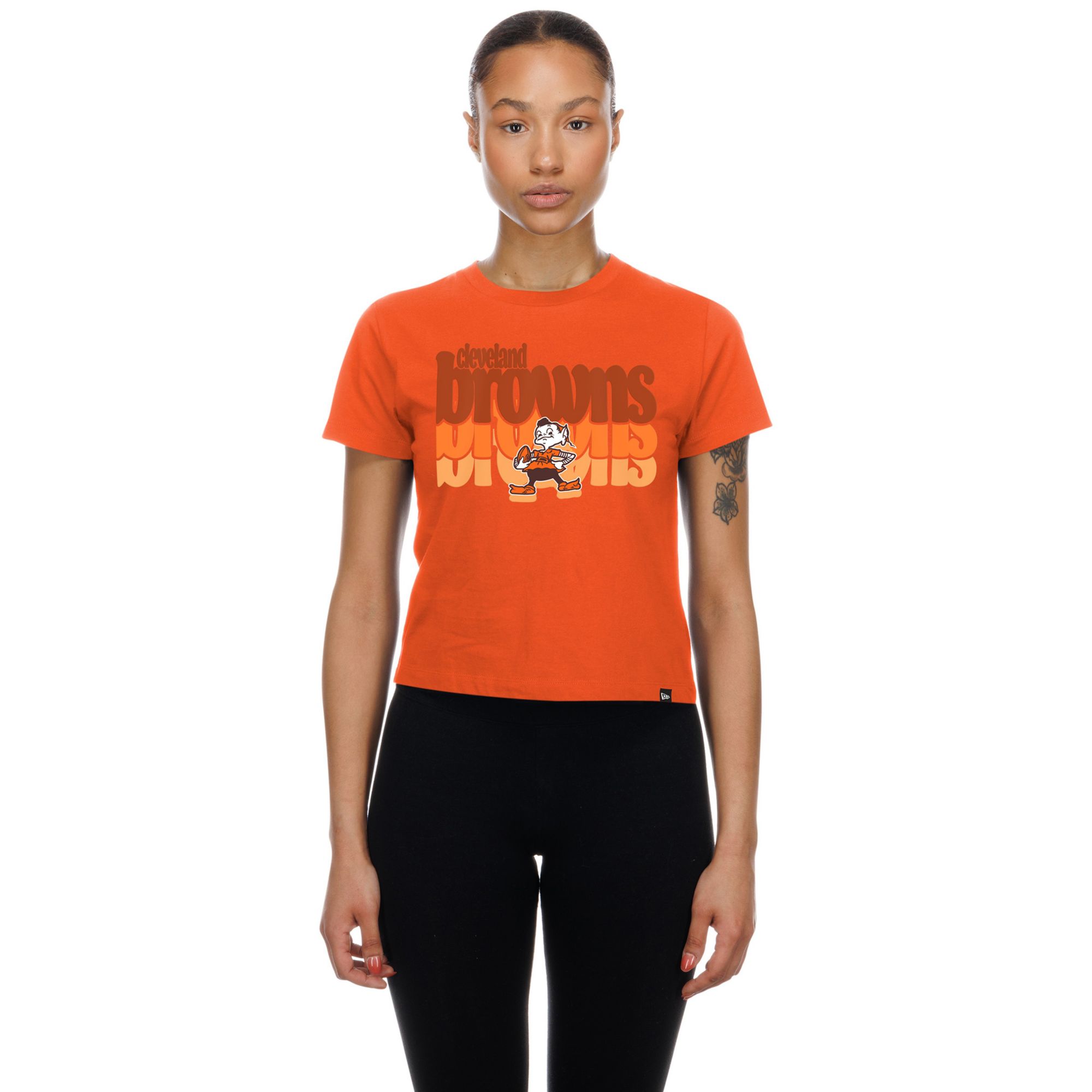New Era Women's Cleveland Browns Orange Fan Shrunken T-Shirt