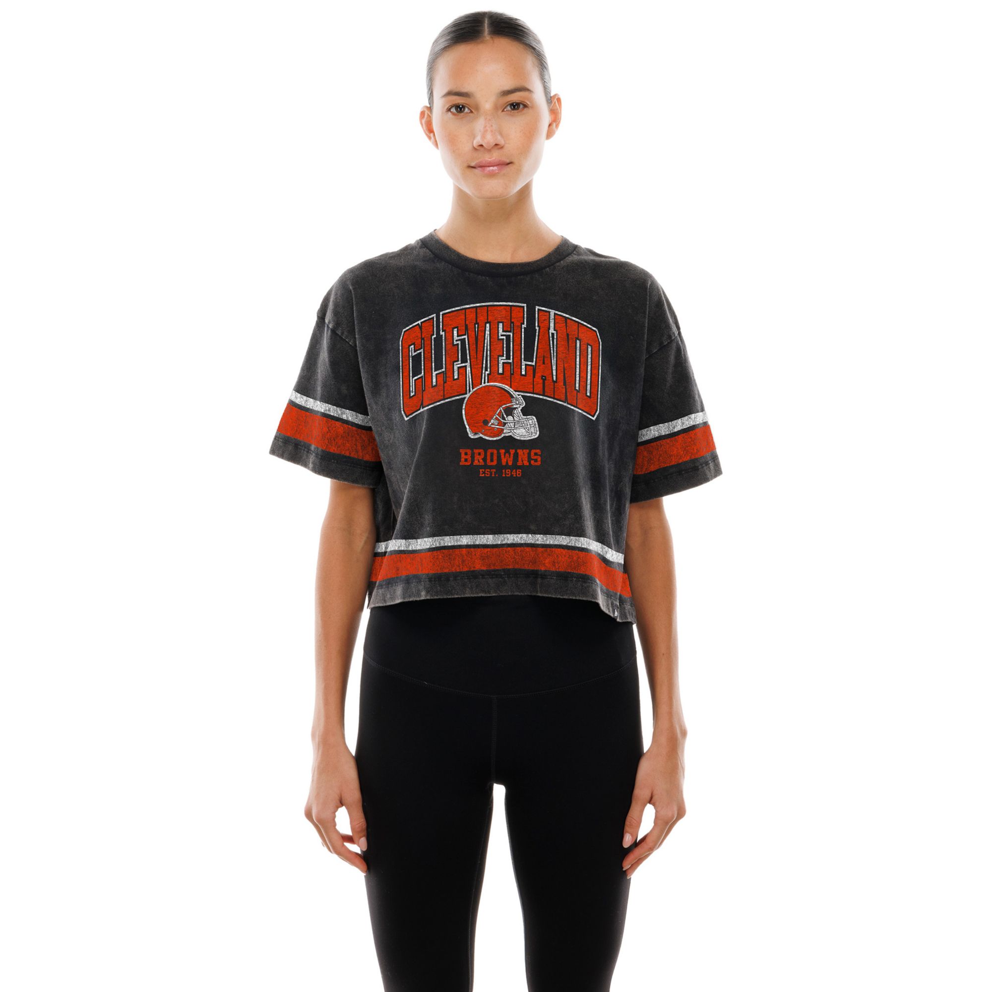 New Era Women's Cleveland Browns Black Sport Boxy T-Shirt
