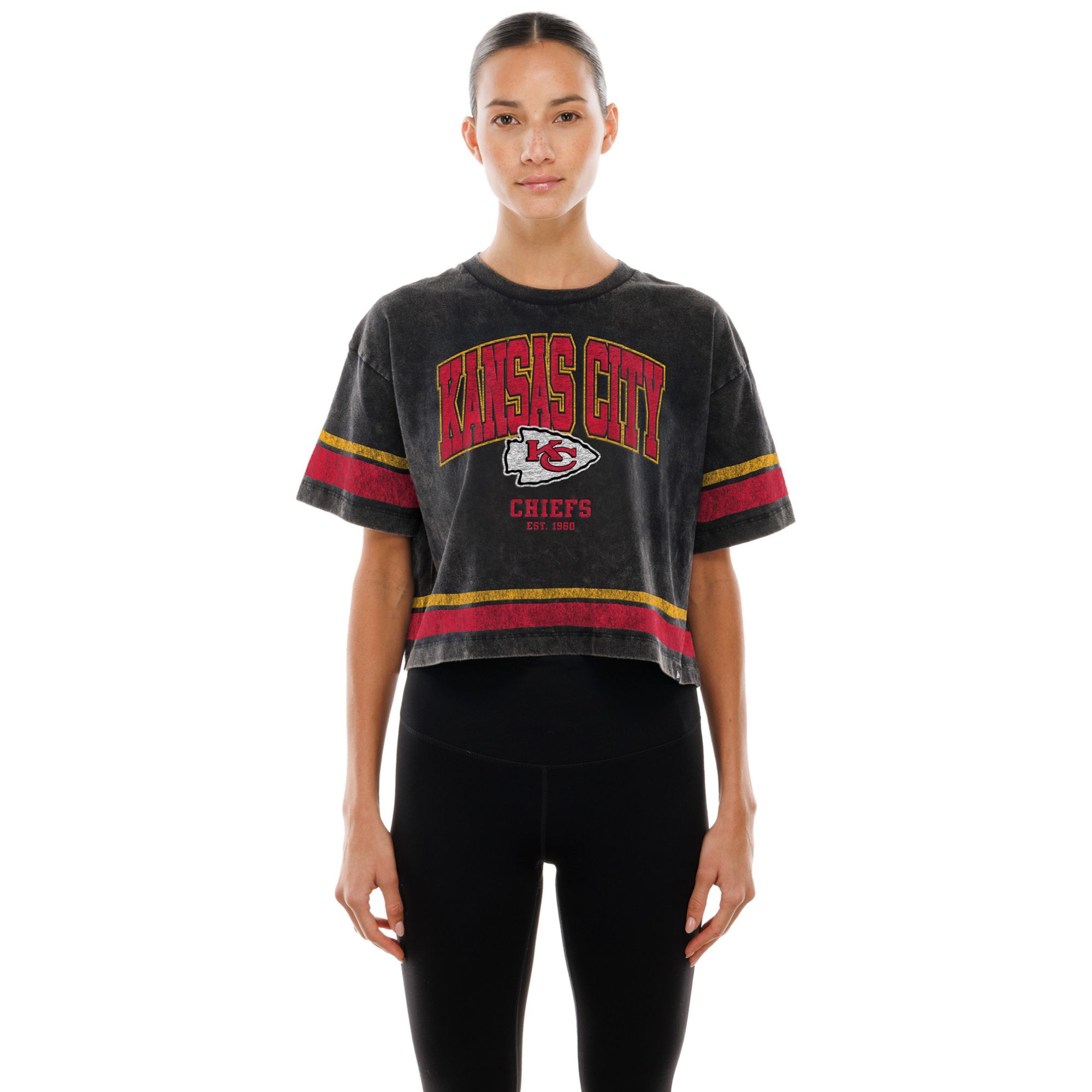 New Era Women's Kansas City Chiefs Black Sport Boxy T-Shirt