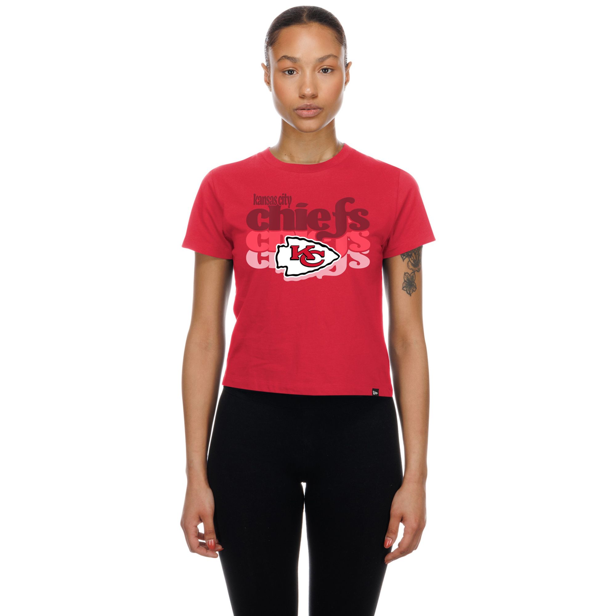 New Era Women's Kansas City Chiefs Red Fan Shrunken T-Shirt
