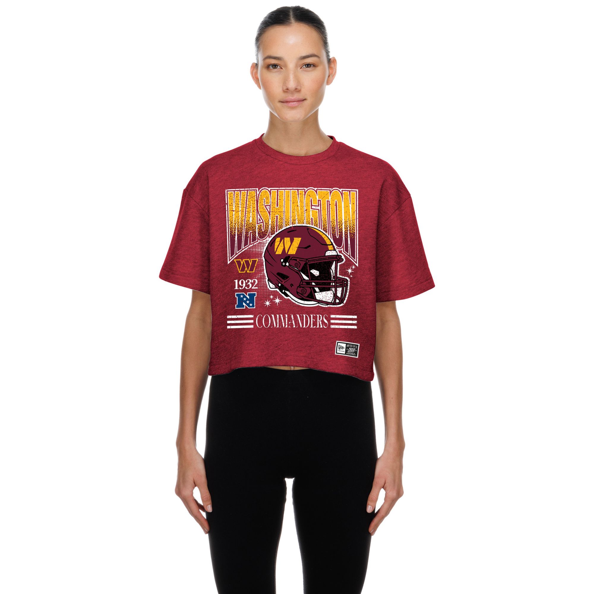 New Era Women's Washington Commanders Red Helmet Boxy T-Shirt