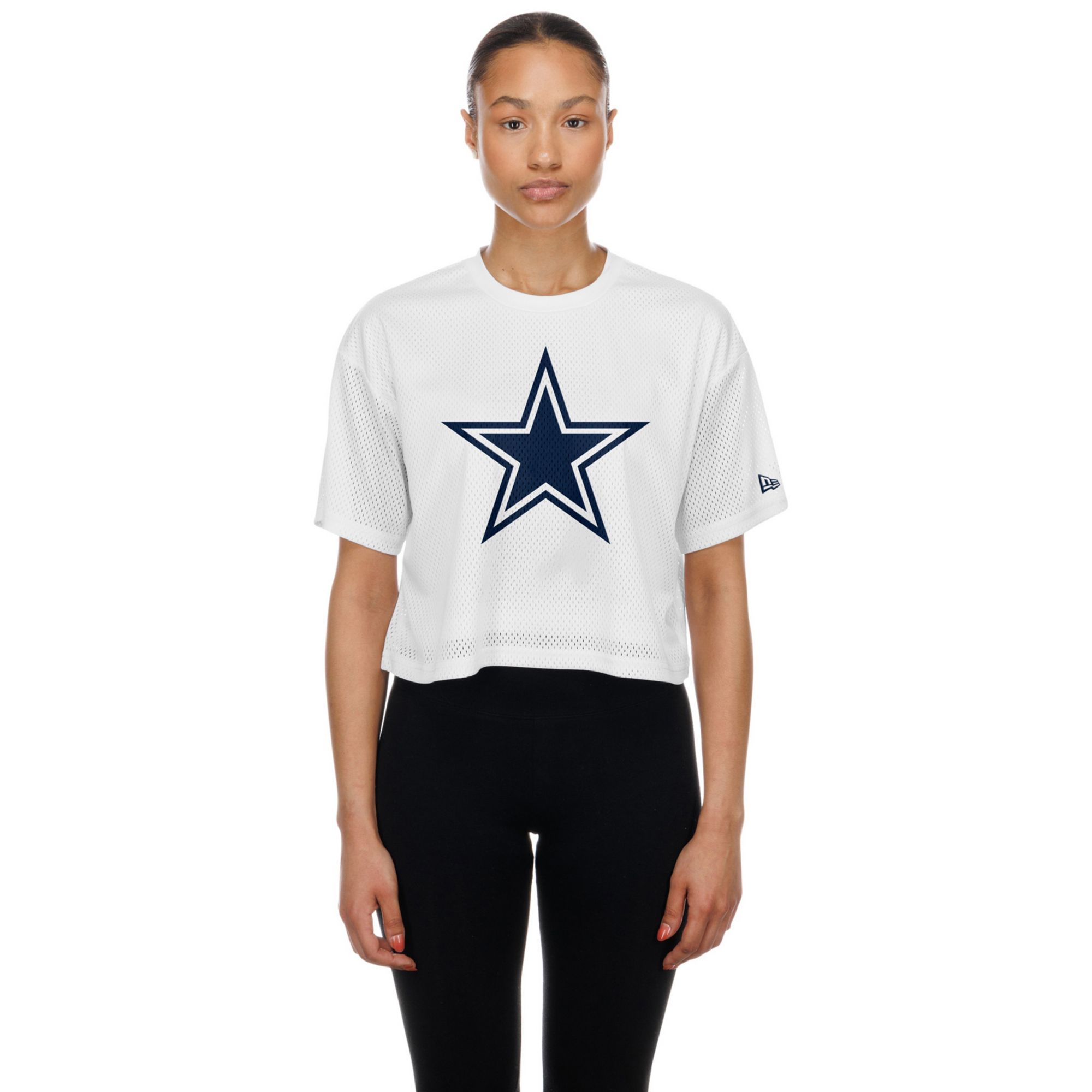 New Era Women's Dallas Cowboys White Mesh Boxy T-Shirt