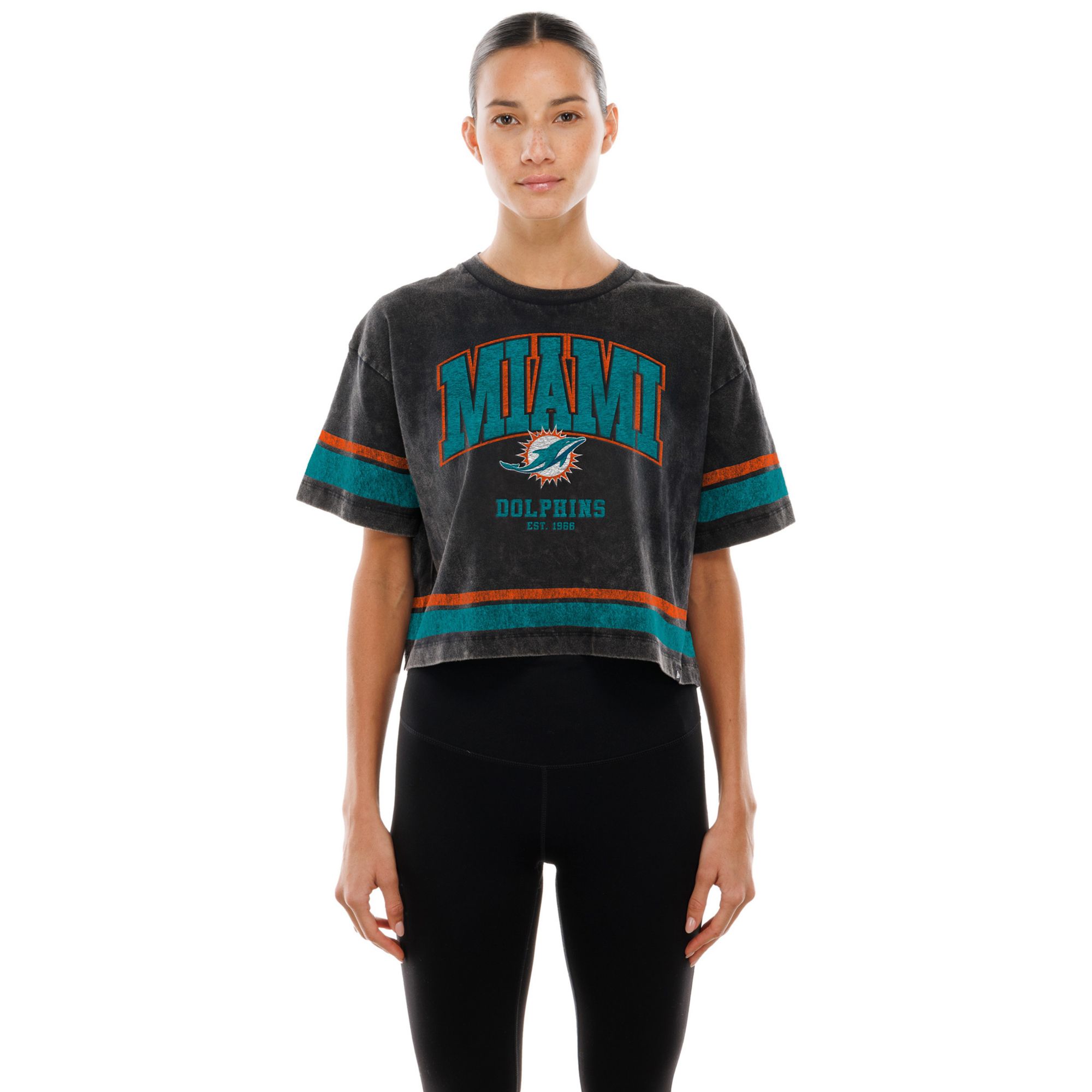 New Era Women's Miami Dolphins Black Sport Boxy T-Shirt