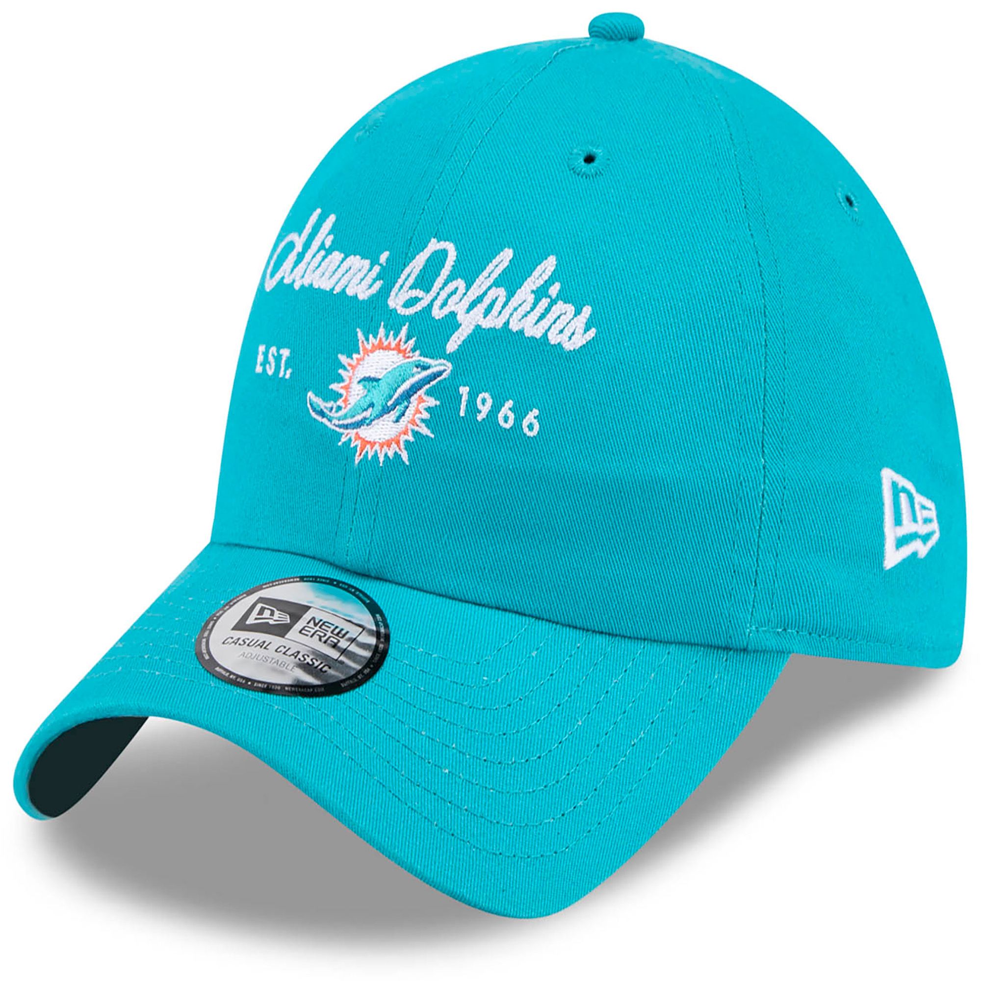 New Era Women's Miami Dolphins Turquoise Script Casual Classic Adjustable Hat