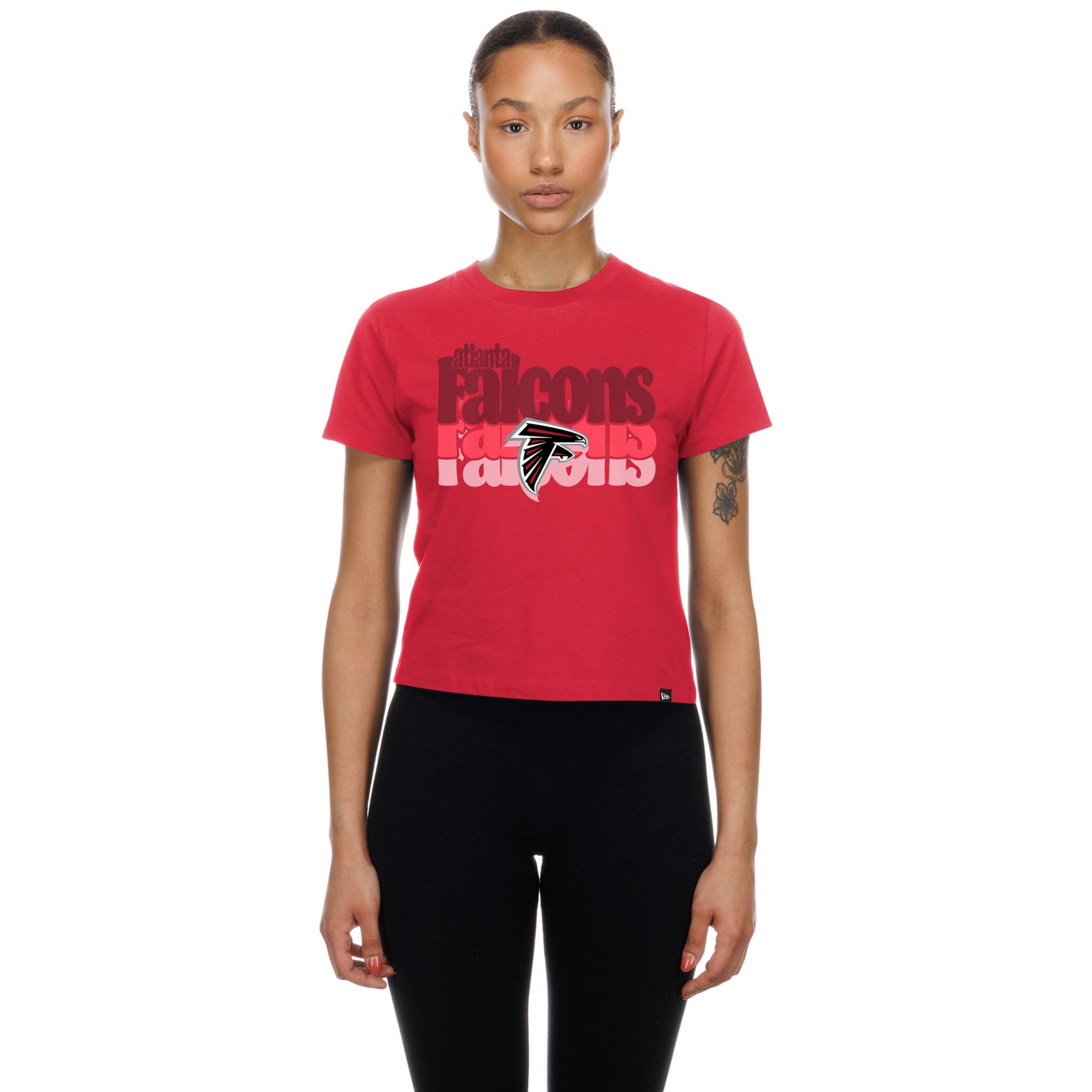 New Era Women's Atlanta Falcons Red Fan Shrunken T-Shirt