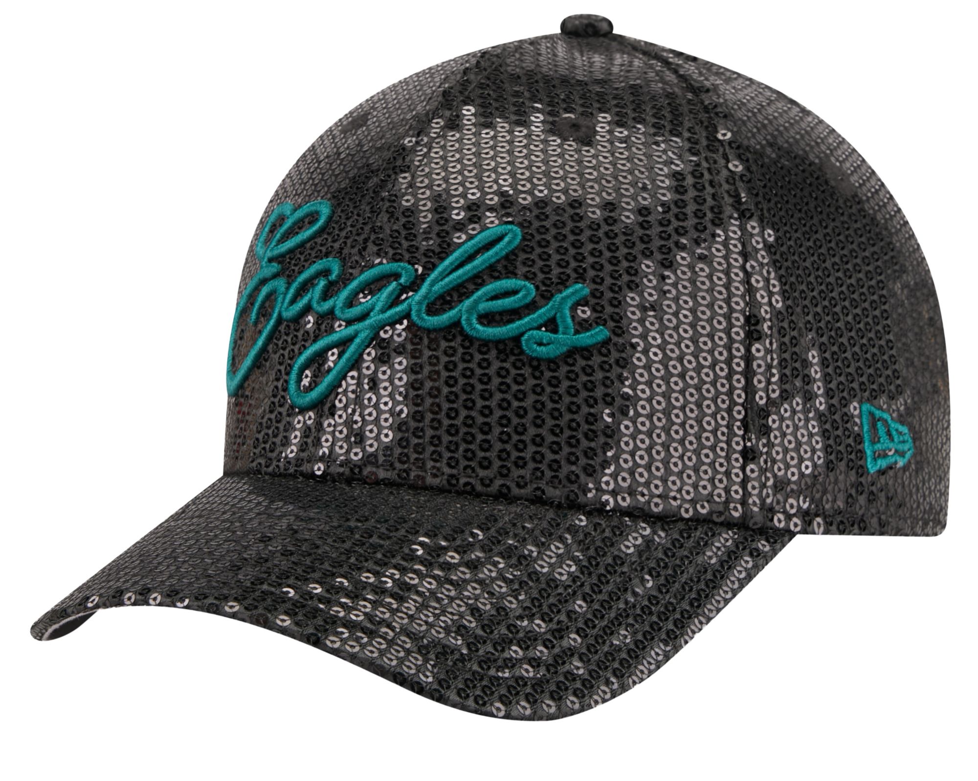 New Era Women's Philadelphia Eagles Dark Green Sequin Script 9Forty Adjustable Hat