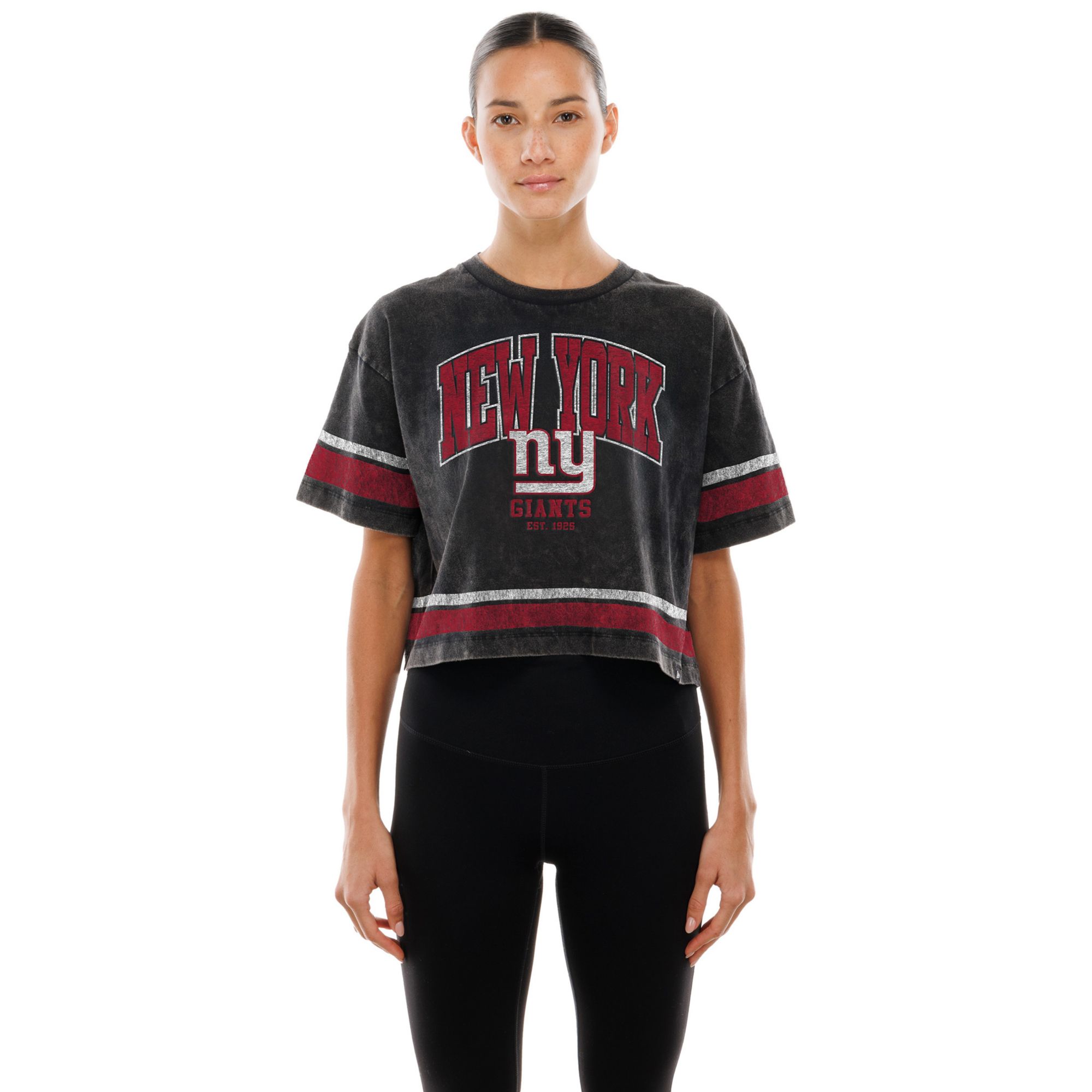 New Era Women's New York Giants Black Sport Boxy T-Shirt