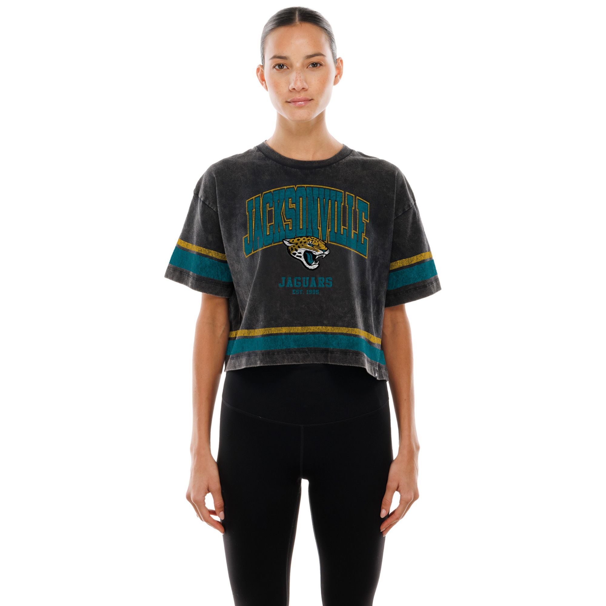 New Era Women's Jacksonville Jaguars Black Sport Boxy T-Shirt