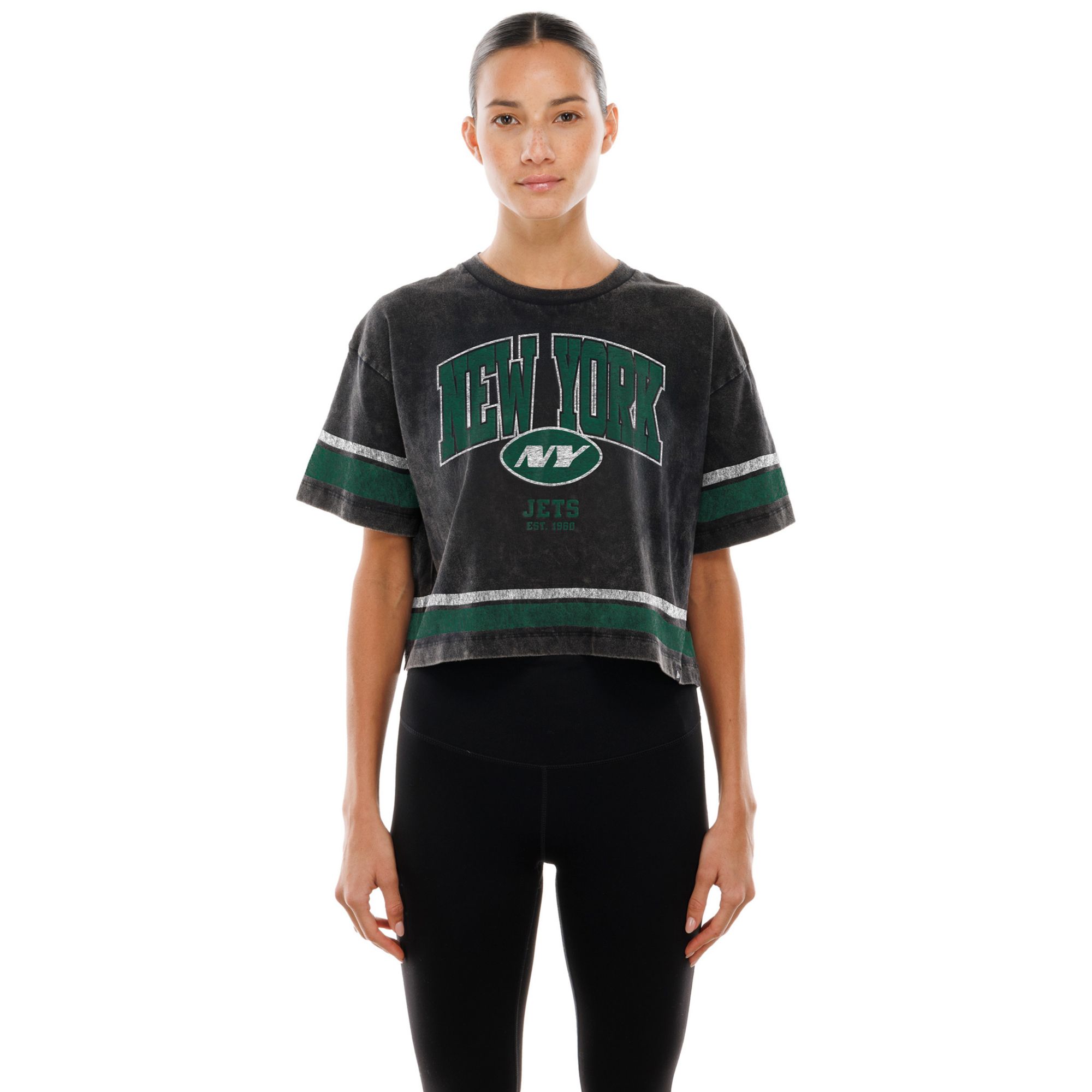 New Era Women's New York Jets Black Sport Boxy T-Shirt