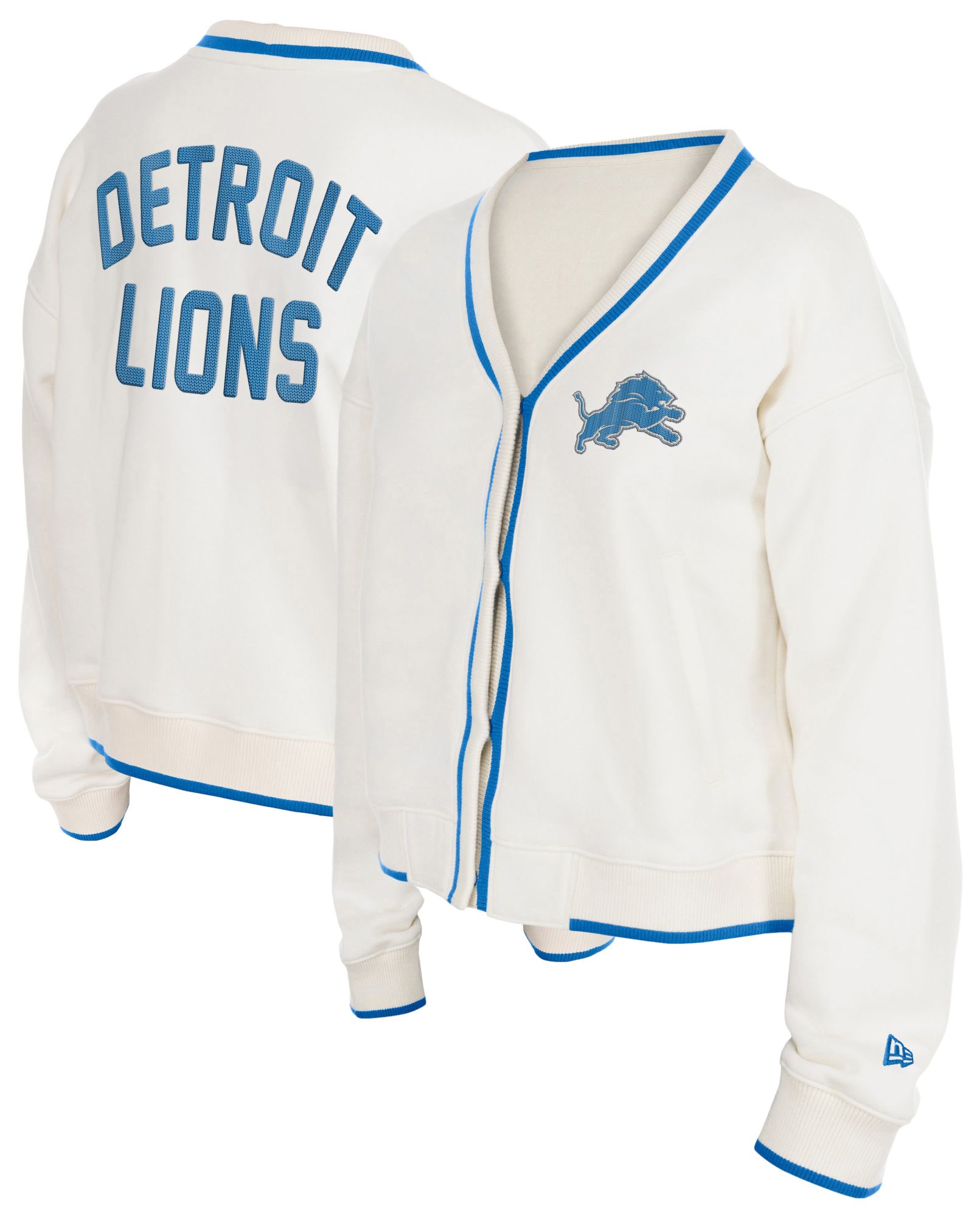 New Era Women's Detroit Lions Beige Classic Cardigan