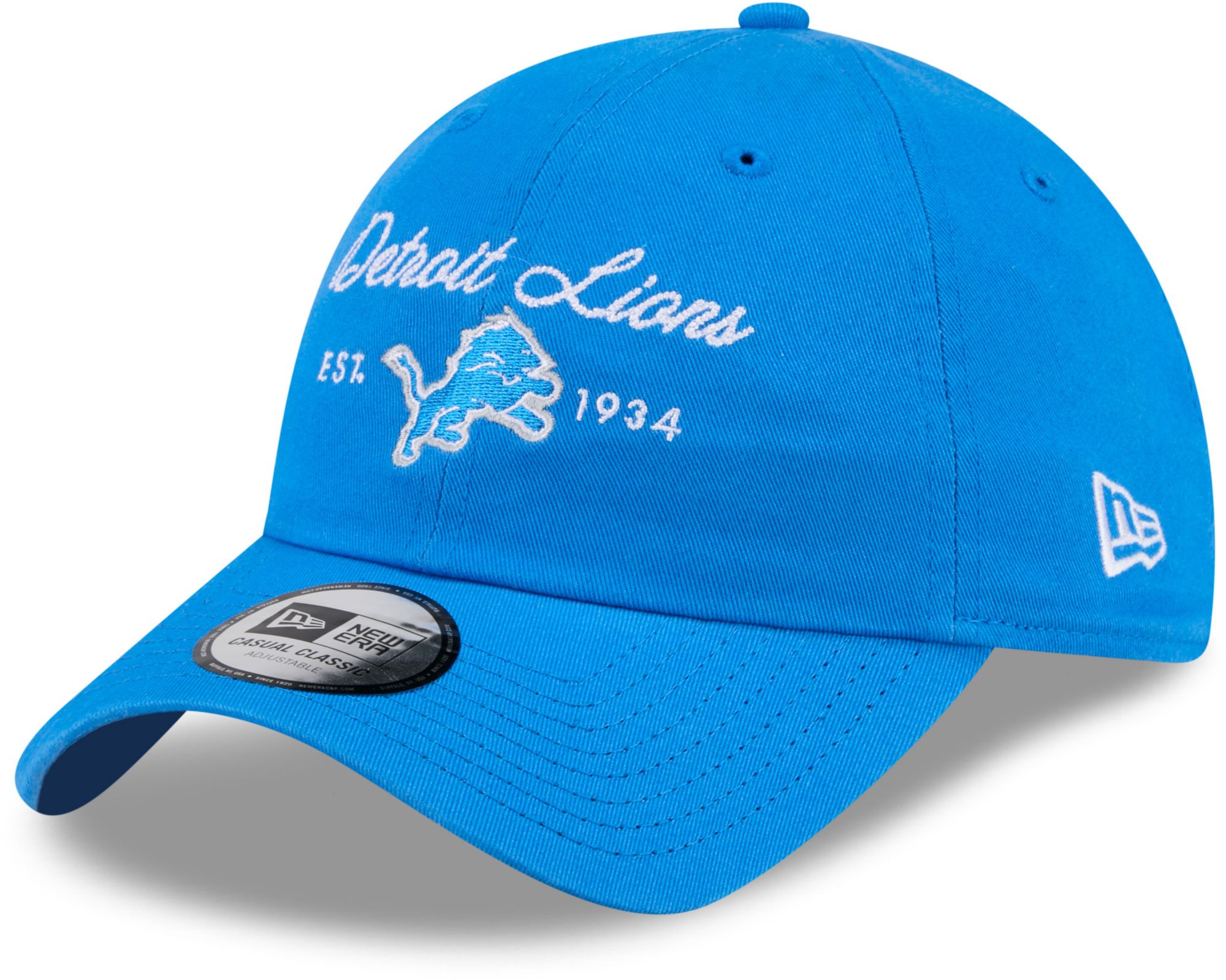 New Era Women's Detroit Lions Medium Blue Script Casual Classic Adjustable Hat