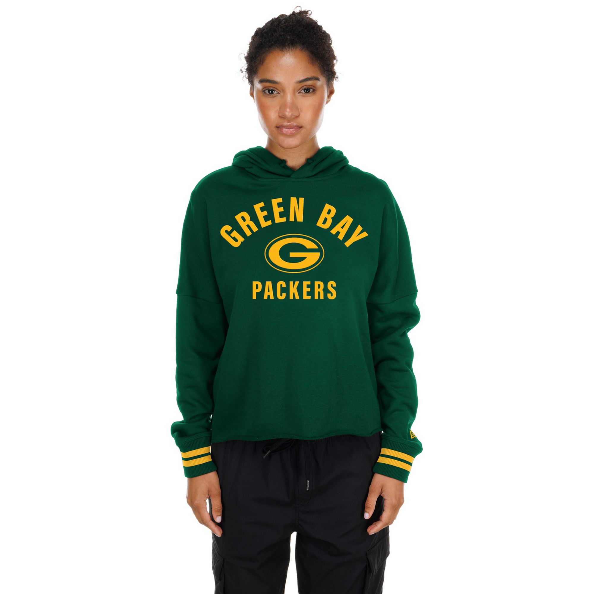 New Era Women's Green Bay Packers Green Flocked Hoodie