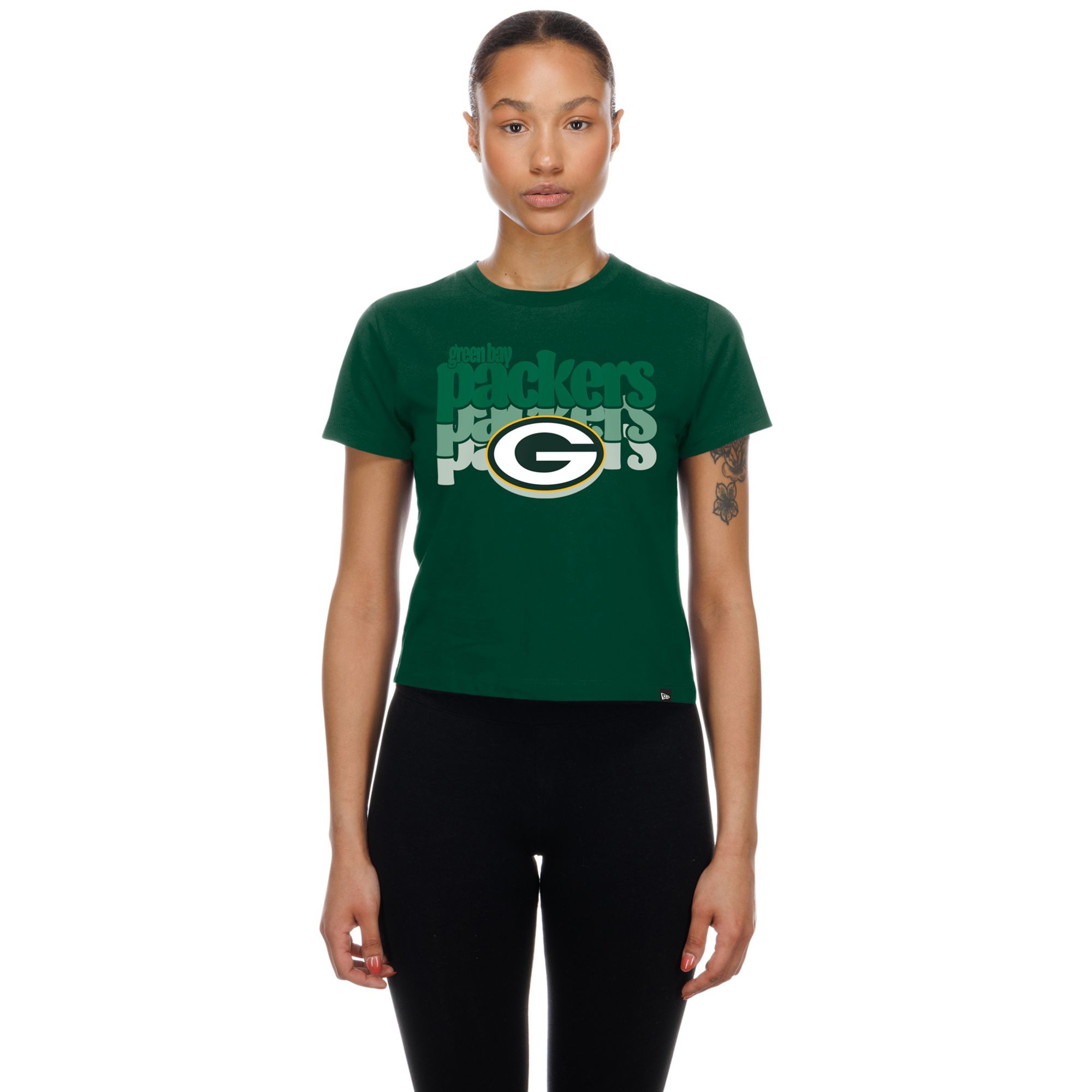 New Era Women's Green Bay Packers Green Fan Shrunken T-Shirt