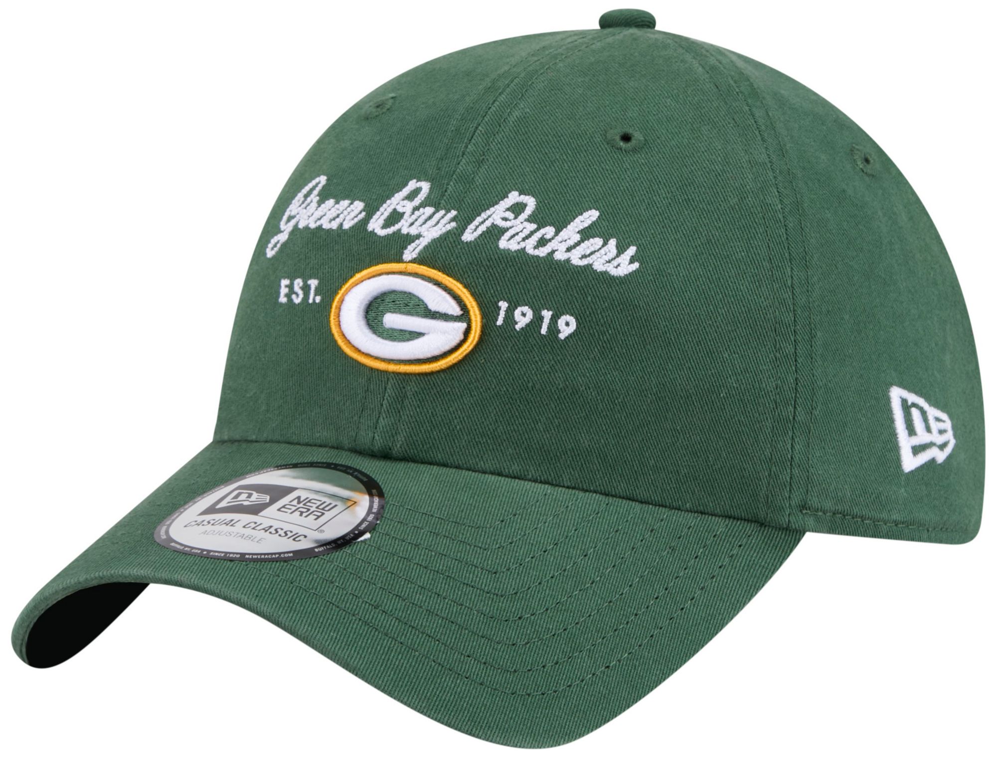 New Era Women's Green Bay Packers Dark Green Script Casual Classic Adjustable Hat