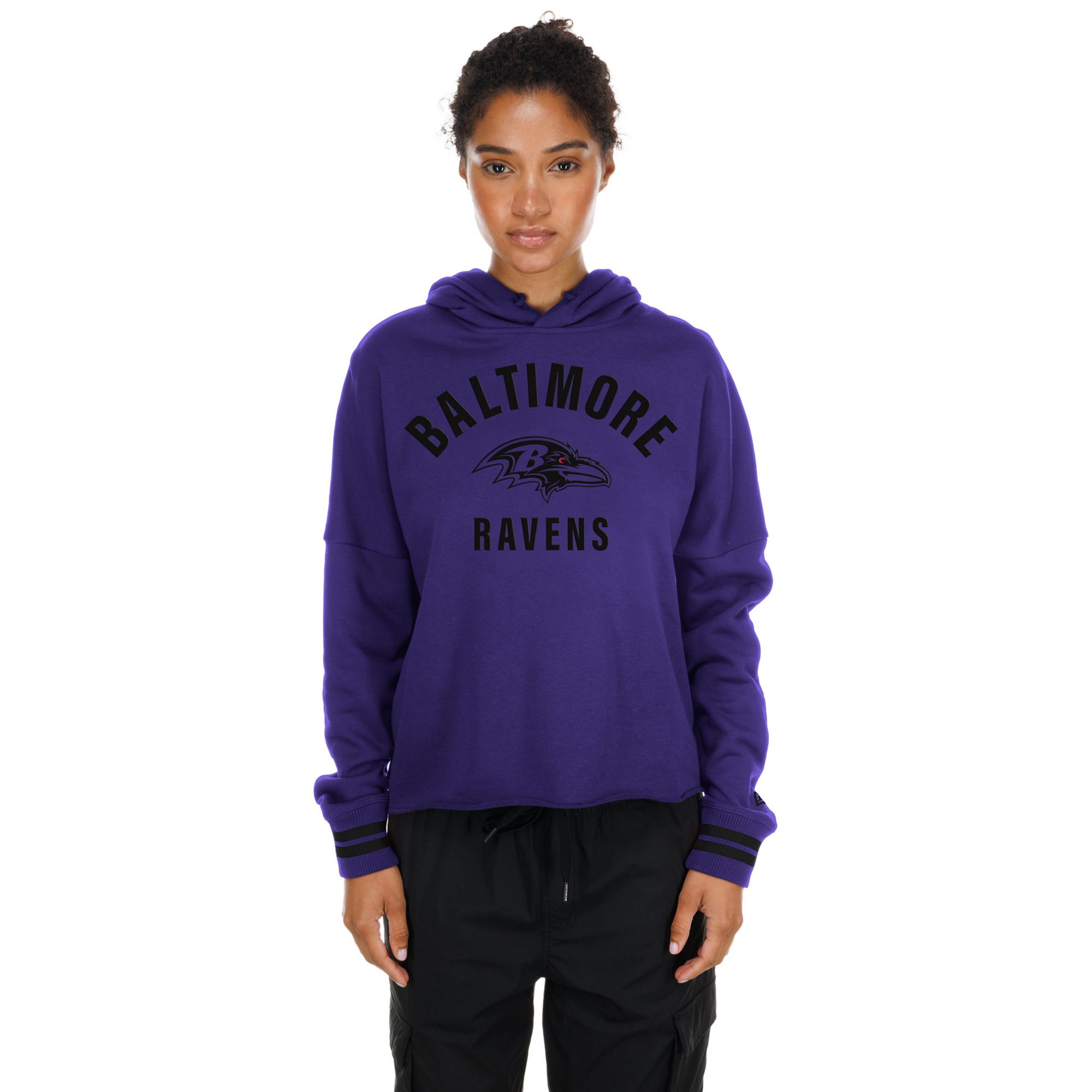 New Era Women's Baltimore Ravens Purple Flocked Hoodie