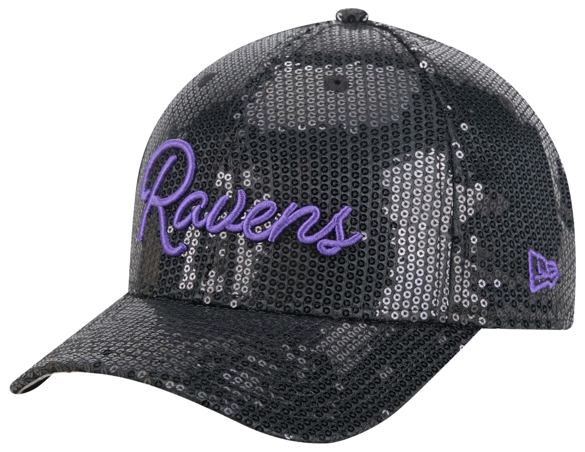 New Era Women's Baltimore Ravens Black Sequin Script 9Forty Adjustable Hat