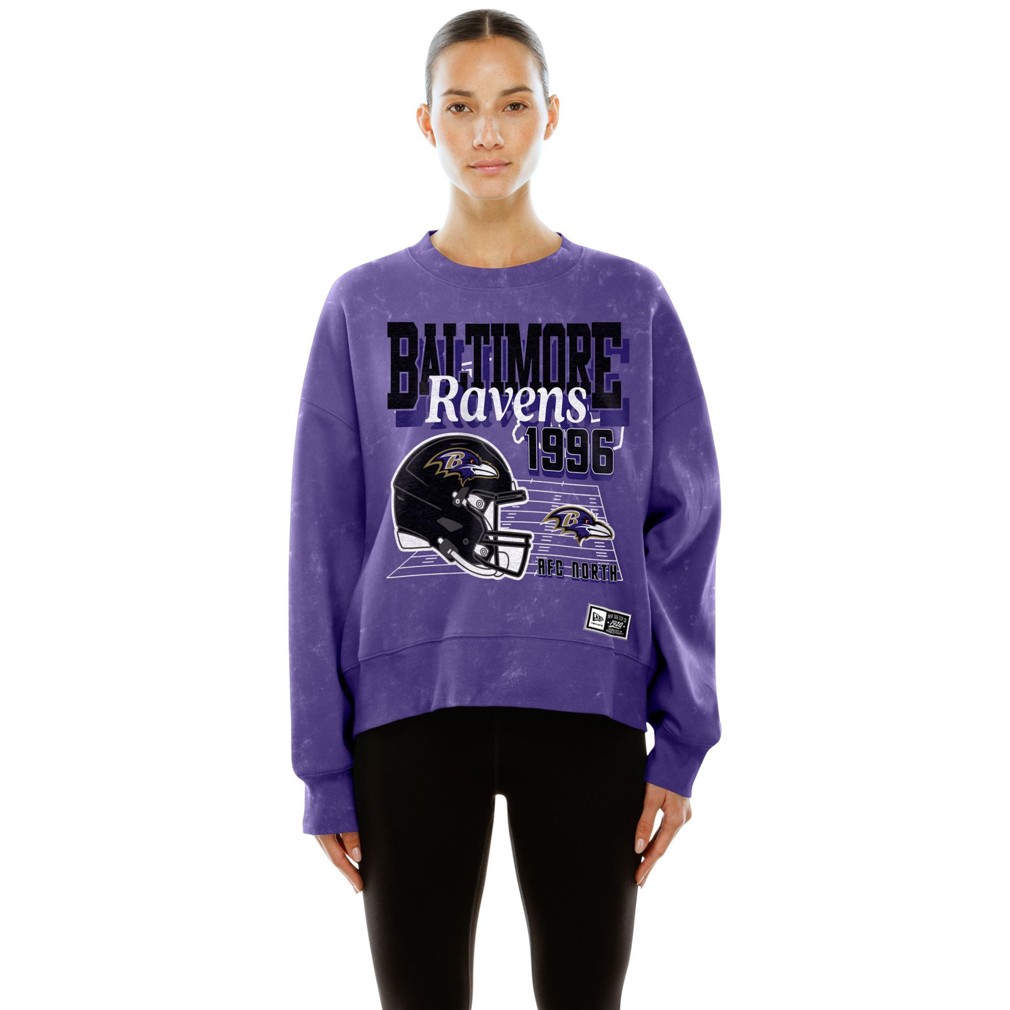 New Era Women's Baltimore Ravens Purple Washed Crewneck Sweatshirt