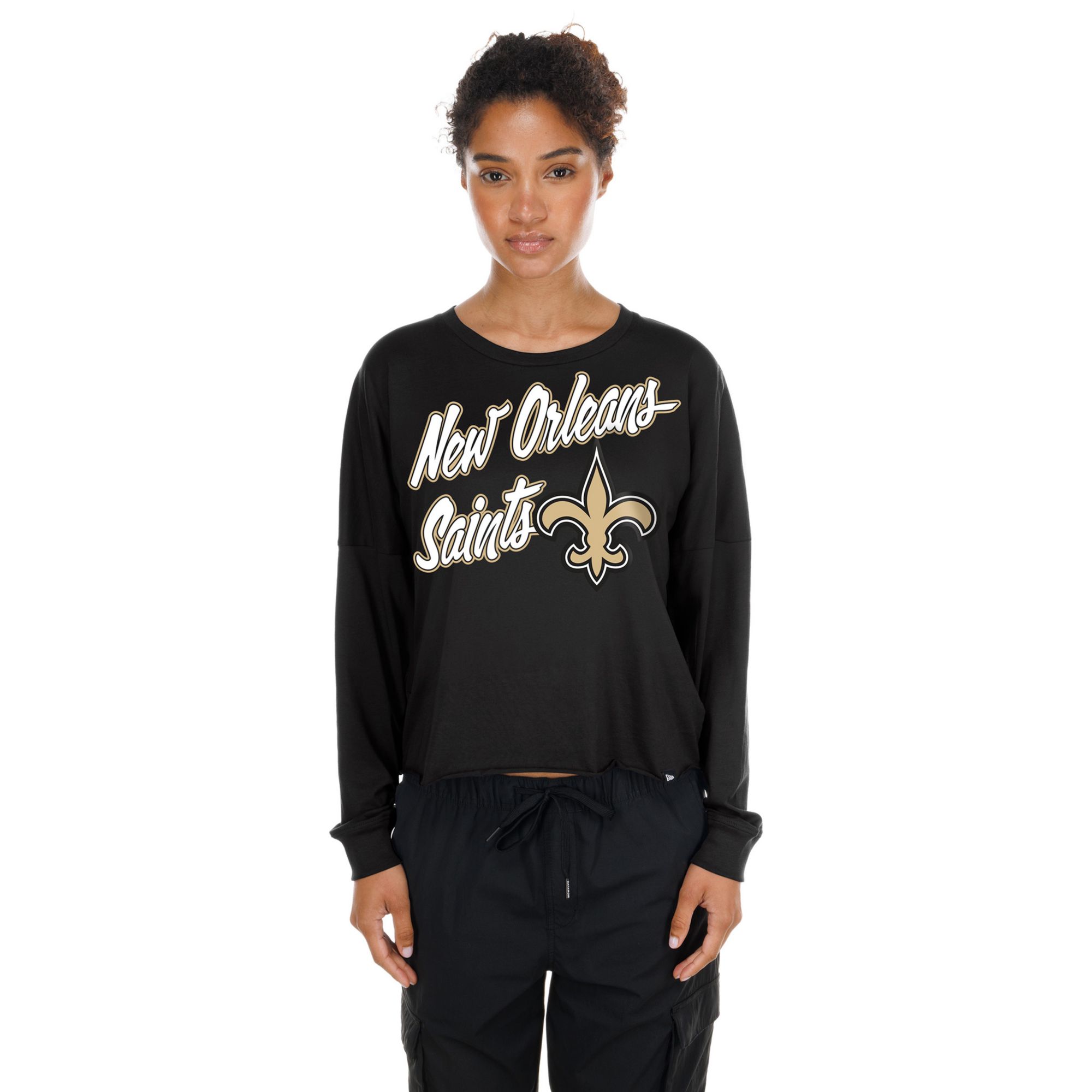 New Era Women's New Orleans Saints Black Fan Script Long Sleeve Shirt