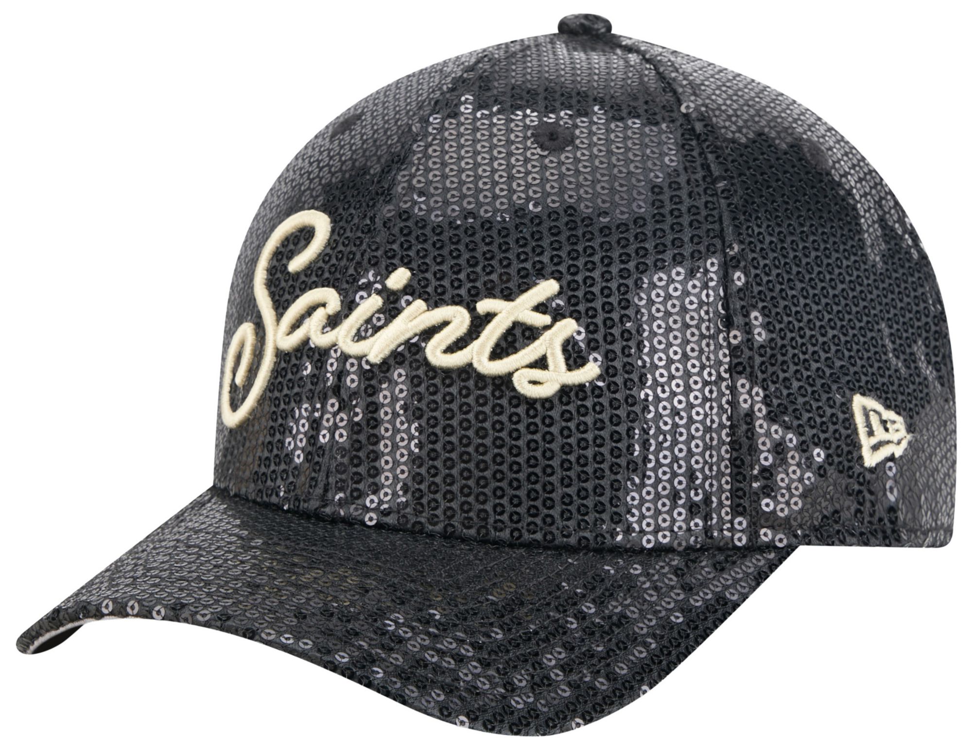 New Era Women's New Orleans Saints Black Sequin Script 9Forty Adjustable Hat