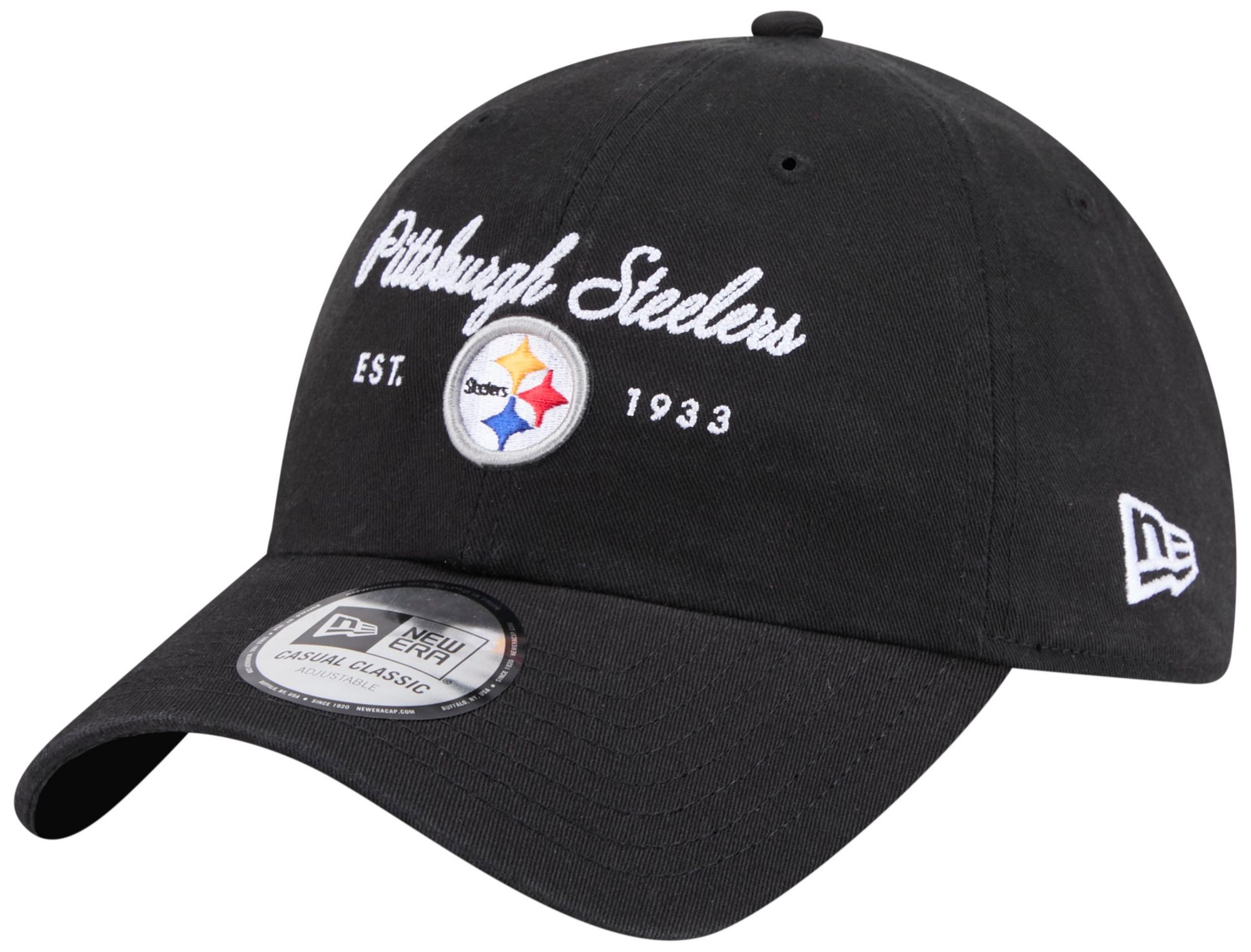 New Era Women's Pittsburgh Steelers Black Script Casual Classic Adjustable Hat
