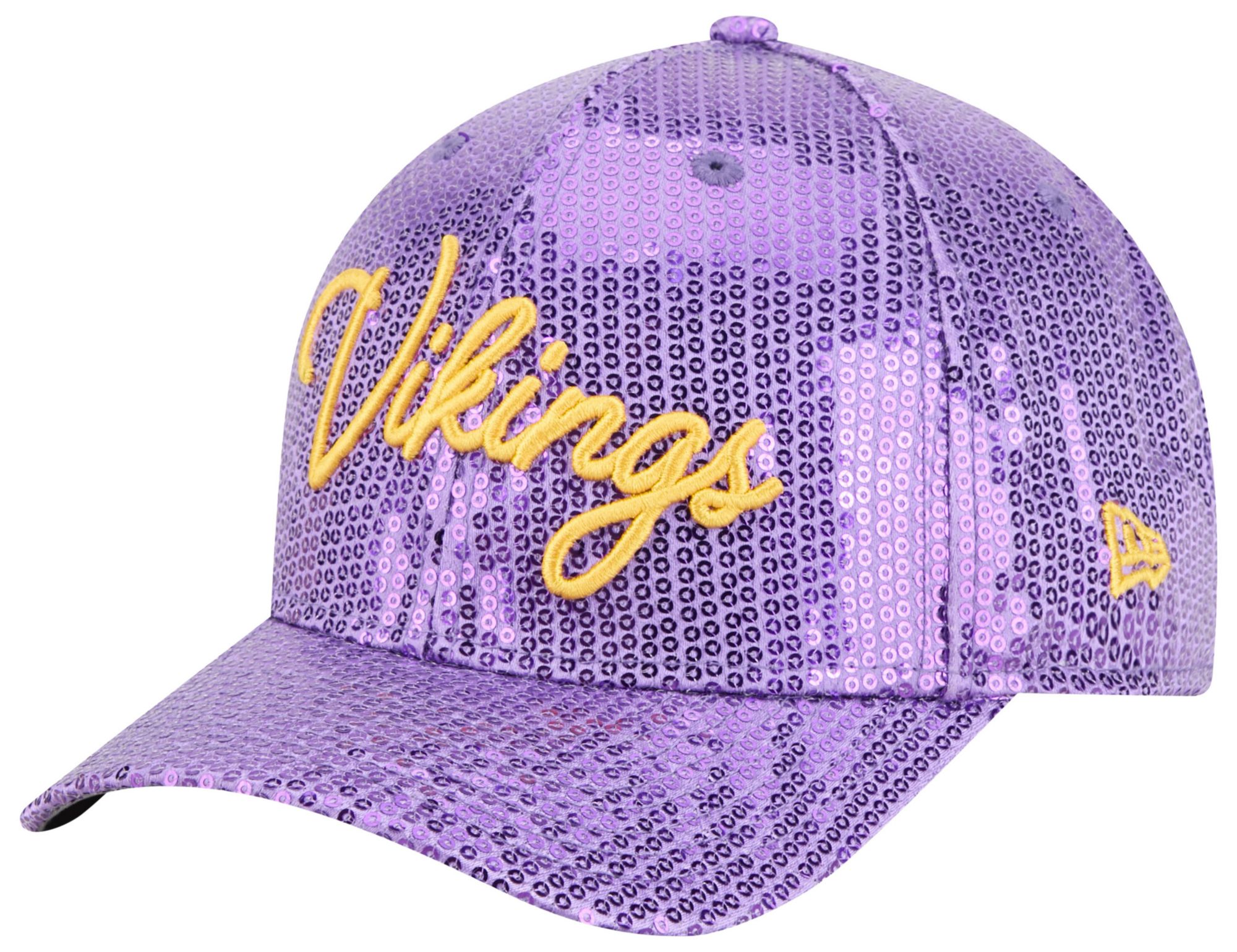 New Era Women's Minnesota Vikings Purple Sequin Script 9Forty Adjustable Hat