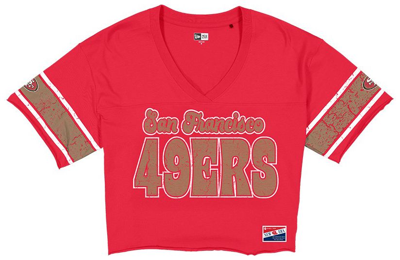 New Era Women's San Francisco 49ers Red Bubble Faded T-Shirt