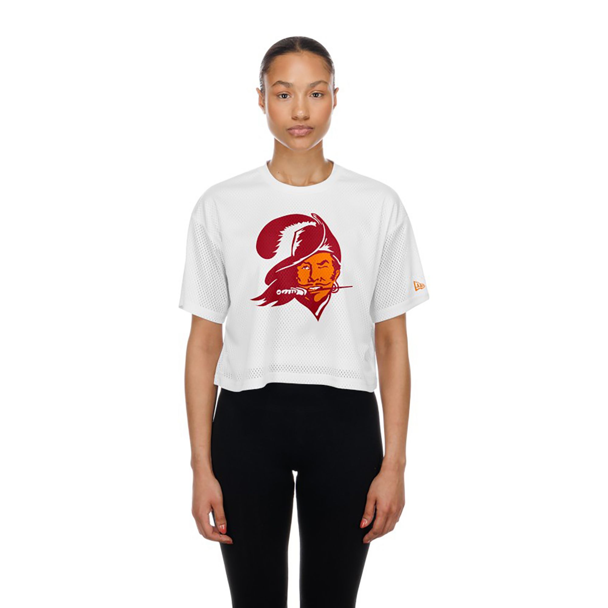 New Era Women's Tampa Bay Buccaneers White Mesh Boxy T-Shirt