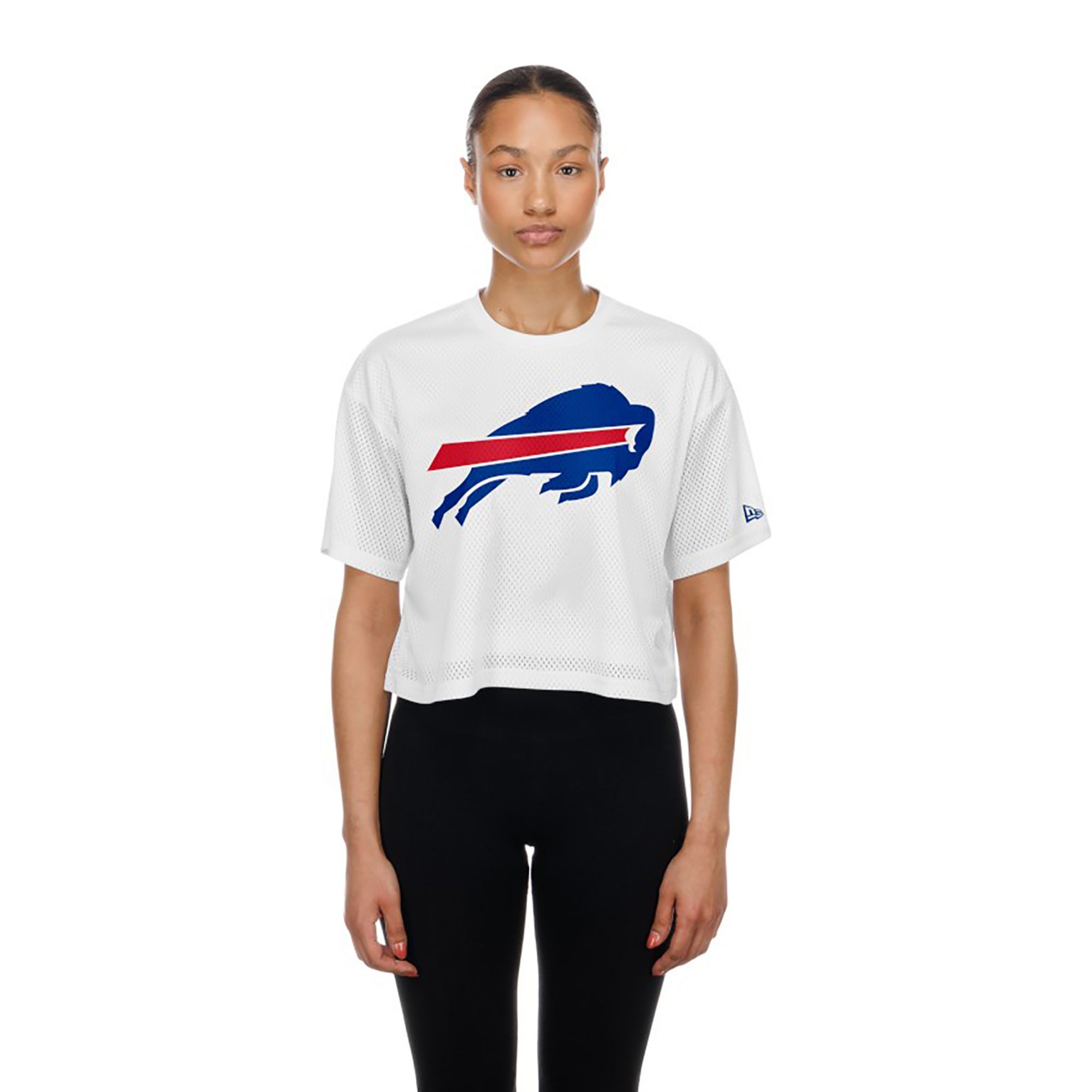 New Era Women's Buffalo Bills White Mesh Boxy T-Shirt