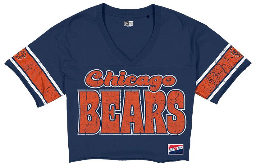 New Era Women's Chicago Bears Navy Bubble Faded T-Shirt