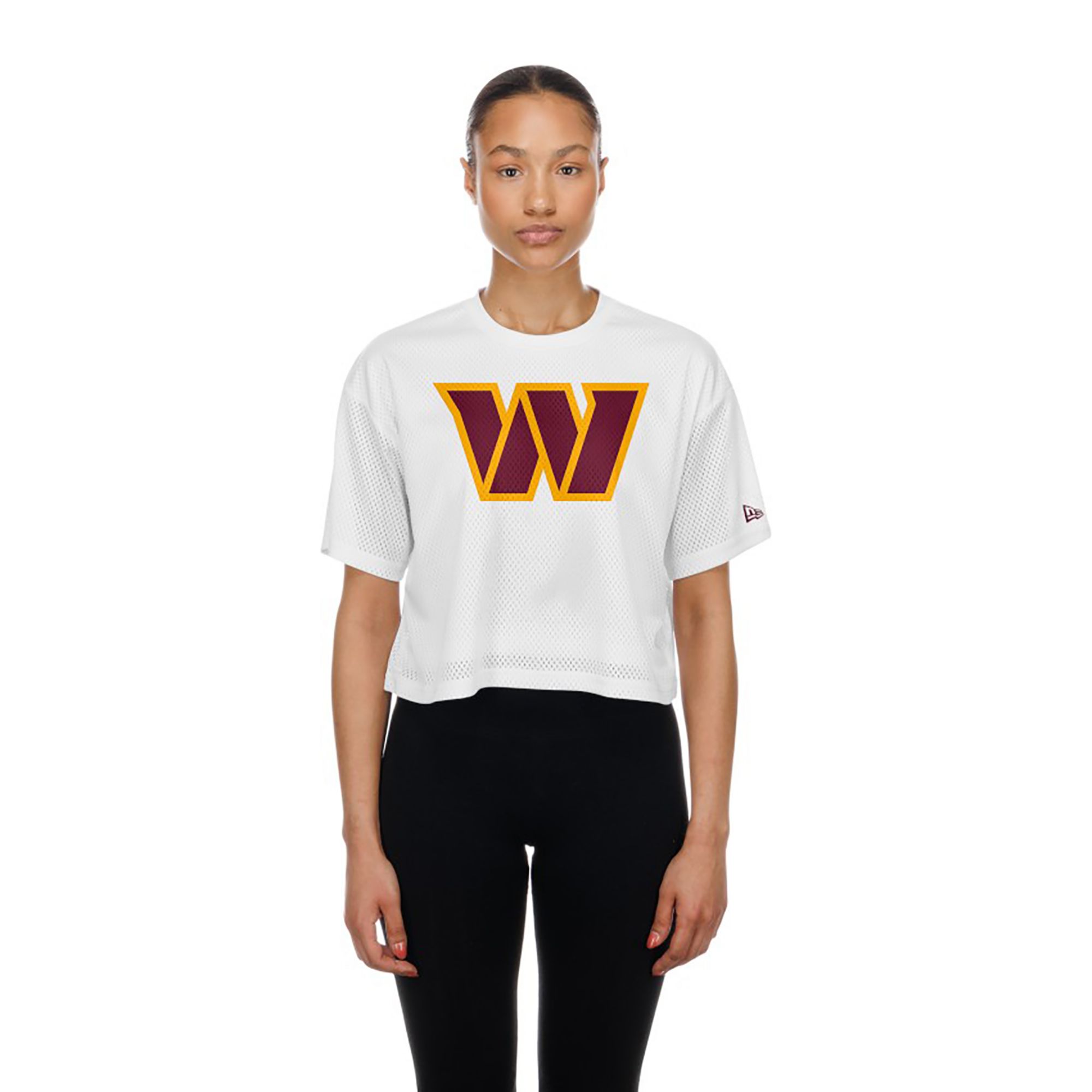 New Era Women's Washington Commanders White Mesh Boxy T-Shirt