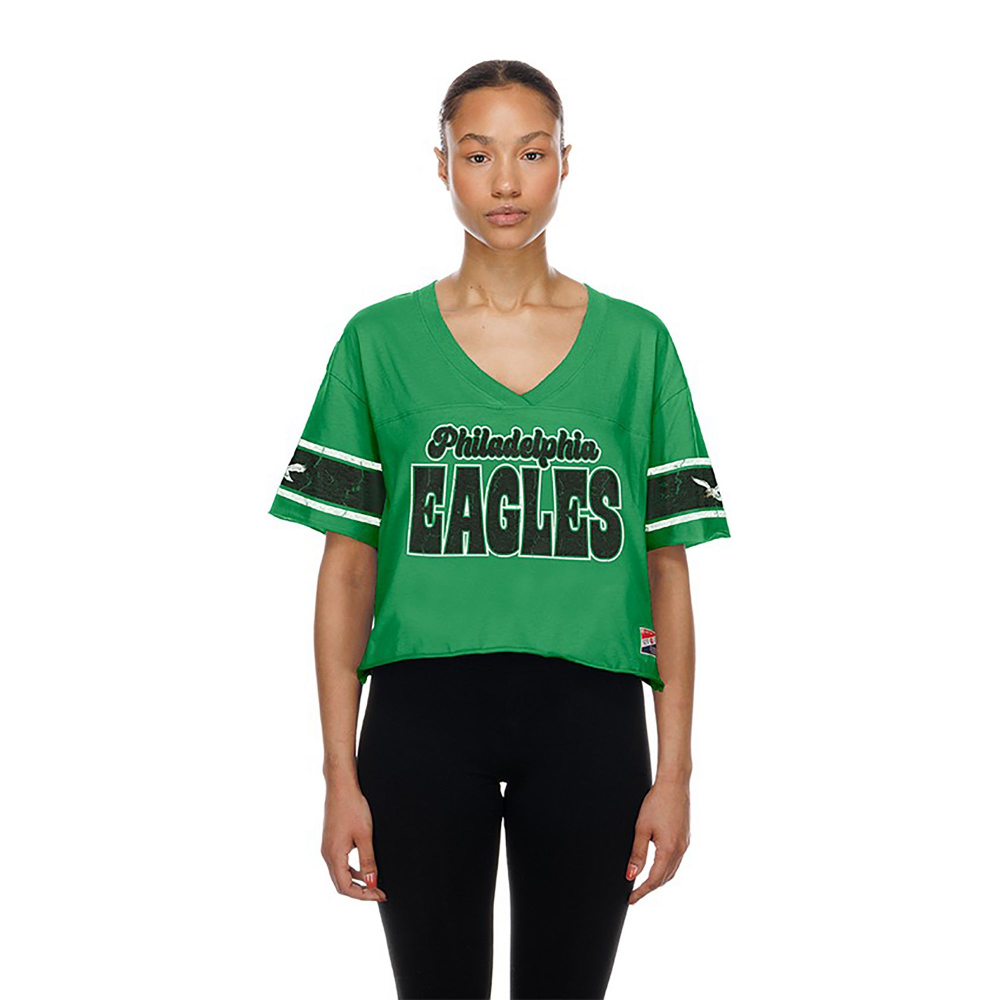 New Era Women's Philadelphia Eagles Green Bubble Faded T-Shirt