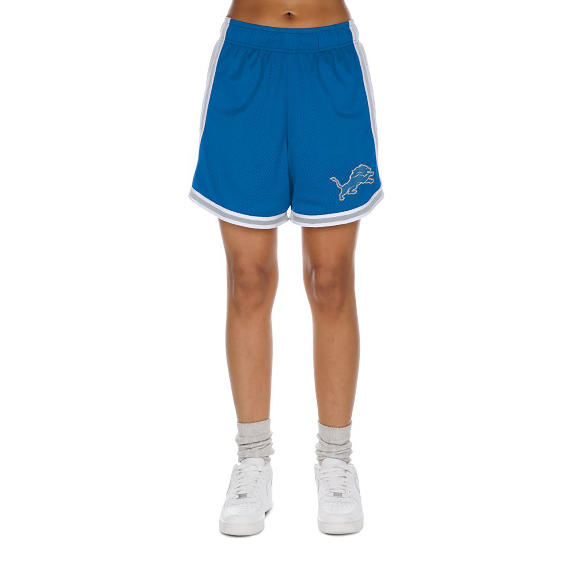 New Era Women's Detroit Lions Blue Mesh Shorts