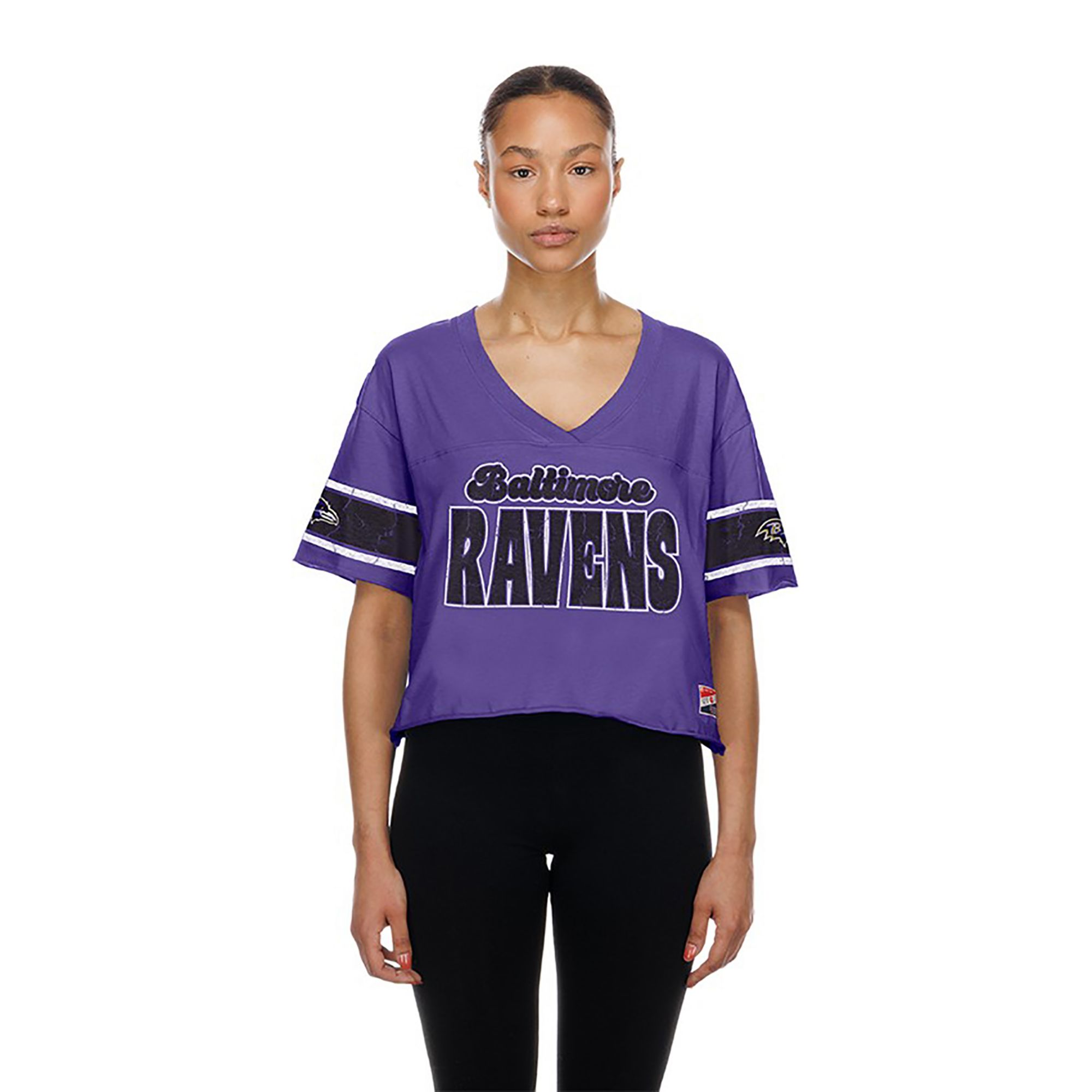 New Era Women's Baltimore Ravens Purple Bubble Faded T-Shirt