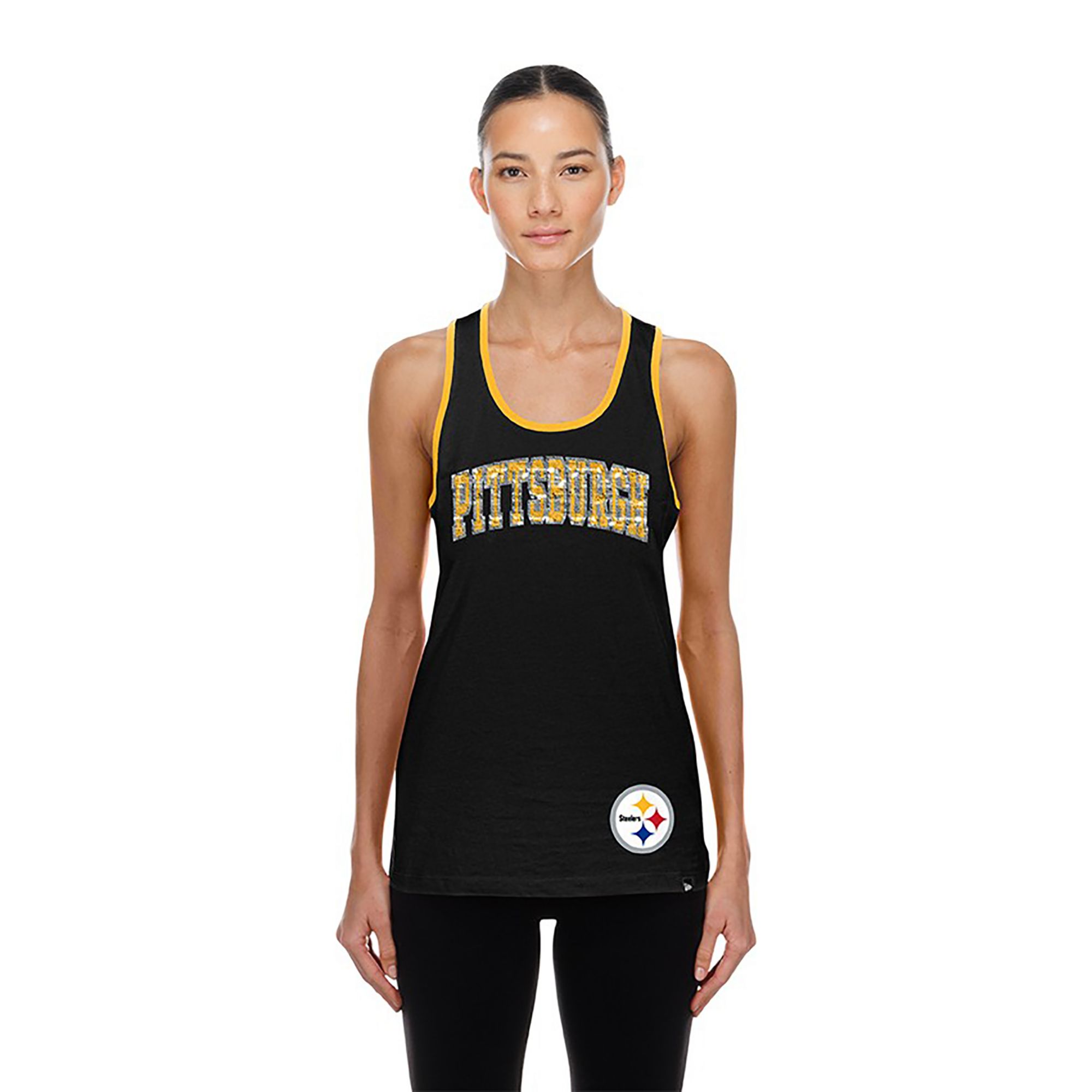 New Era Women's Pittsburgh Steelers Black Sequin Tank Top